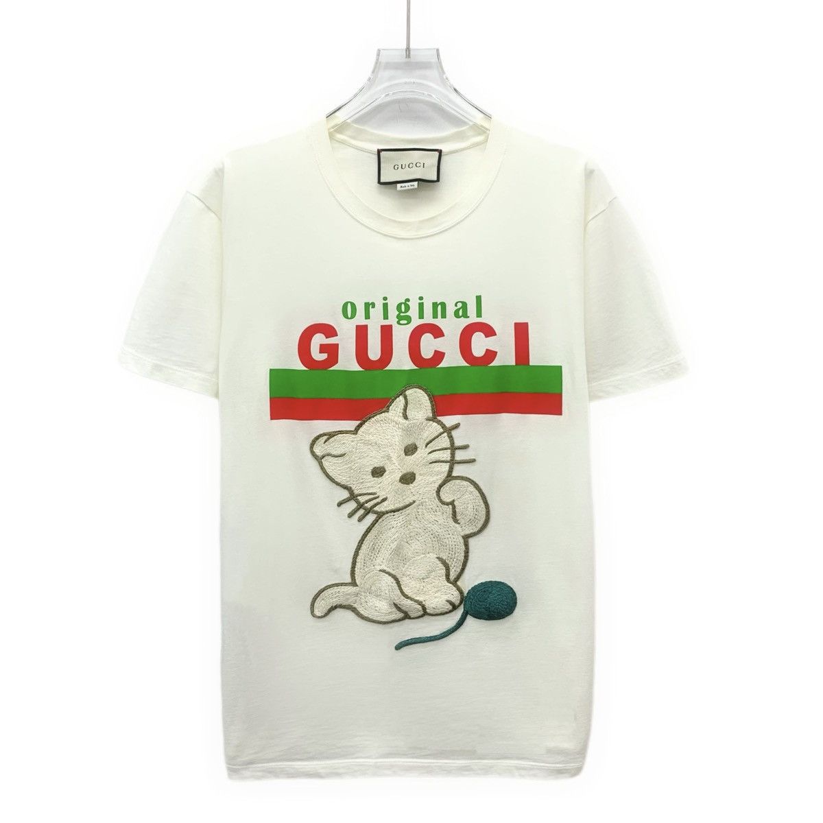 Gucci Gucci Off-white Cat Embroidered Short Sleeve T-shirt K26WX Size XXS / US 00 / IT 34 - 1 Thumbnail