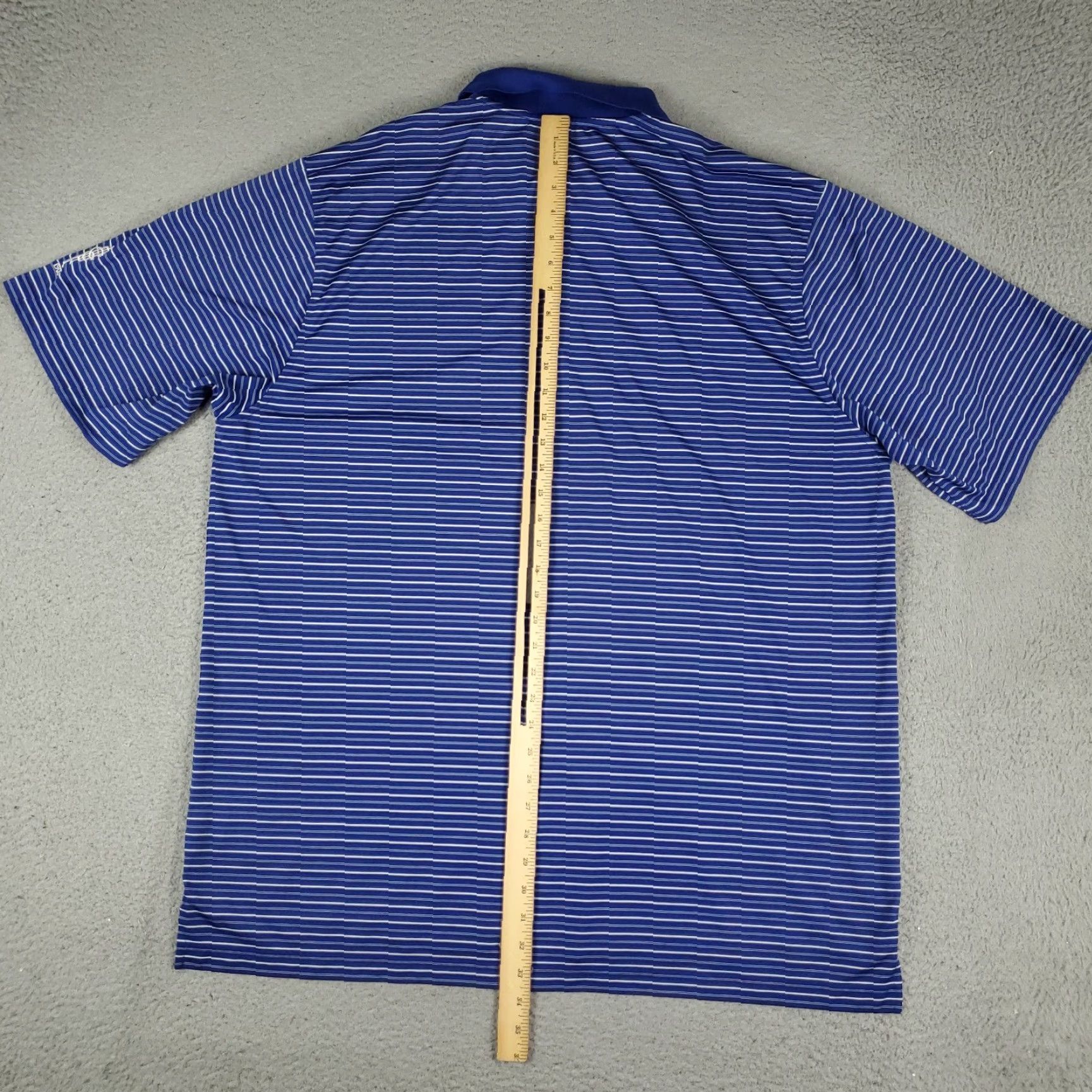 Vintage Donald Ross Polo Shirt Mens 2XL Blue Striped Golf Short Sleeve Shirt Size US XXL / EU 58 / 5 - 4 Thumbnail