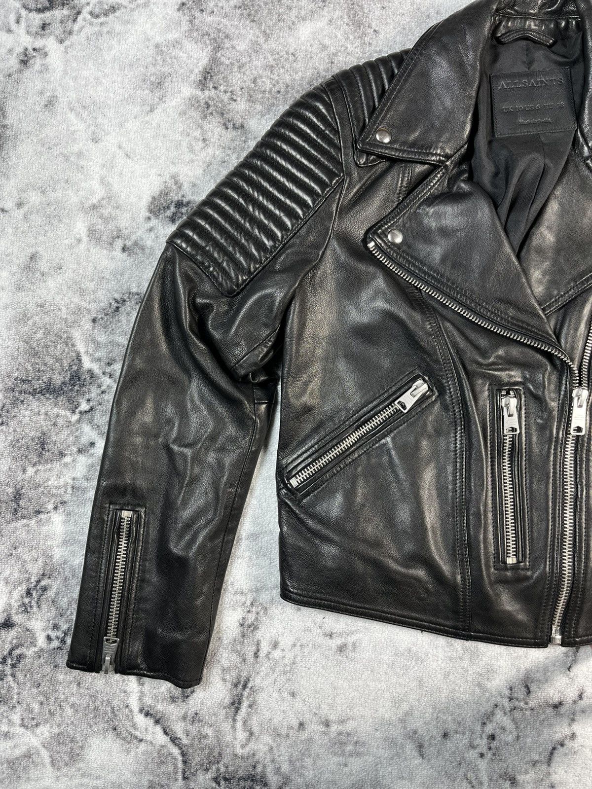 Allsaints AllSaints Leather Biker Jacket Moto Women’s S Black Size S / US 4 / IT 40 - 2 Thumbnail