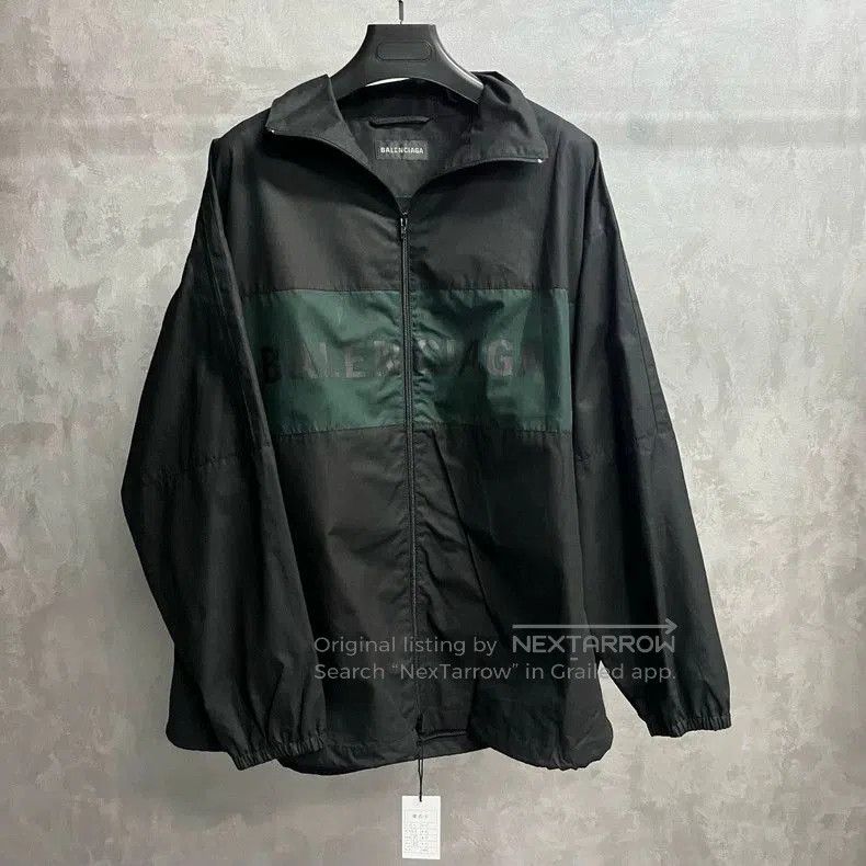 Balenciaga Black Logo Zip Sun Protection Jacket.