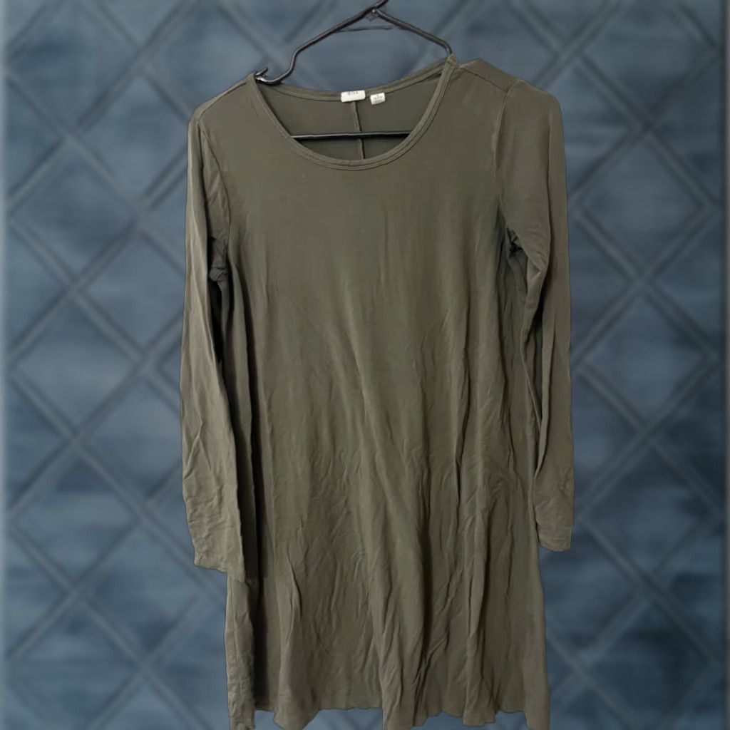 Gap Gap Dress Women Shirt Dress Petites S Green Knee Length 3/4 Sleeve Casual Shift Dress Size S / US 4 / IT 40 - 1 Thumbnail