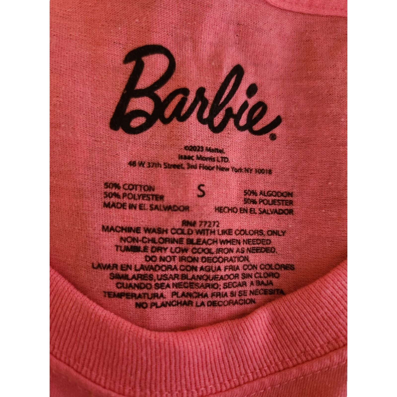 Vintage Barbie Work Hard Play Hard Pink Short Sleeve T Shirt Size Small Size US S / EU 44-46 / 1 - 2 Thumbnail