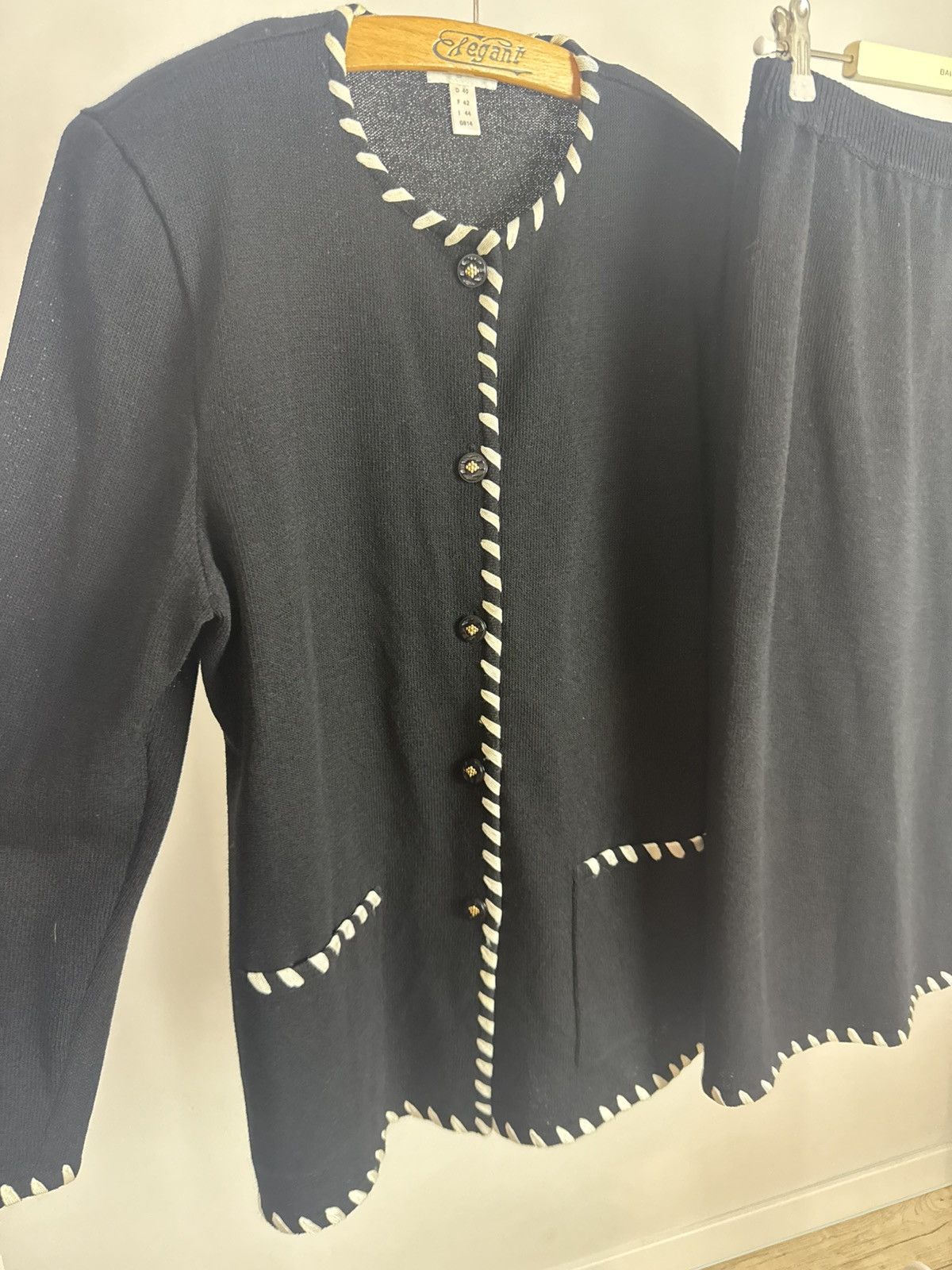 Other Elegance Paris vintage knit two-piece set with trim. Size L / US 10 / IT 46 - 8 Thumbnail