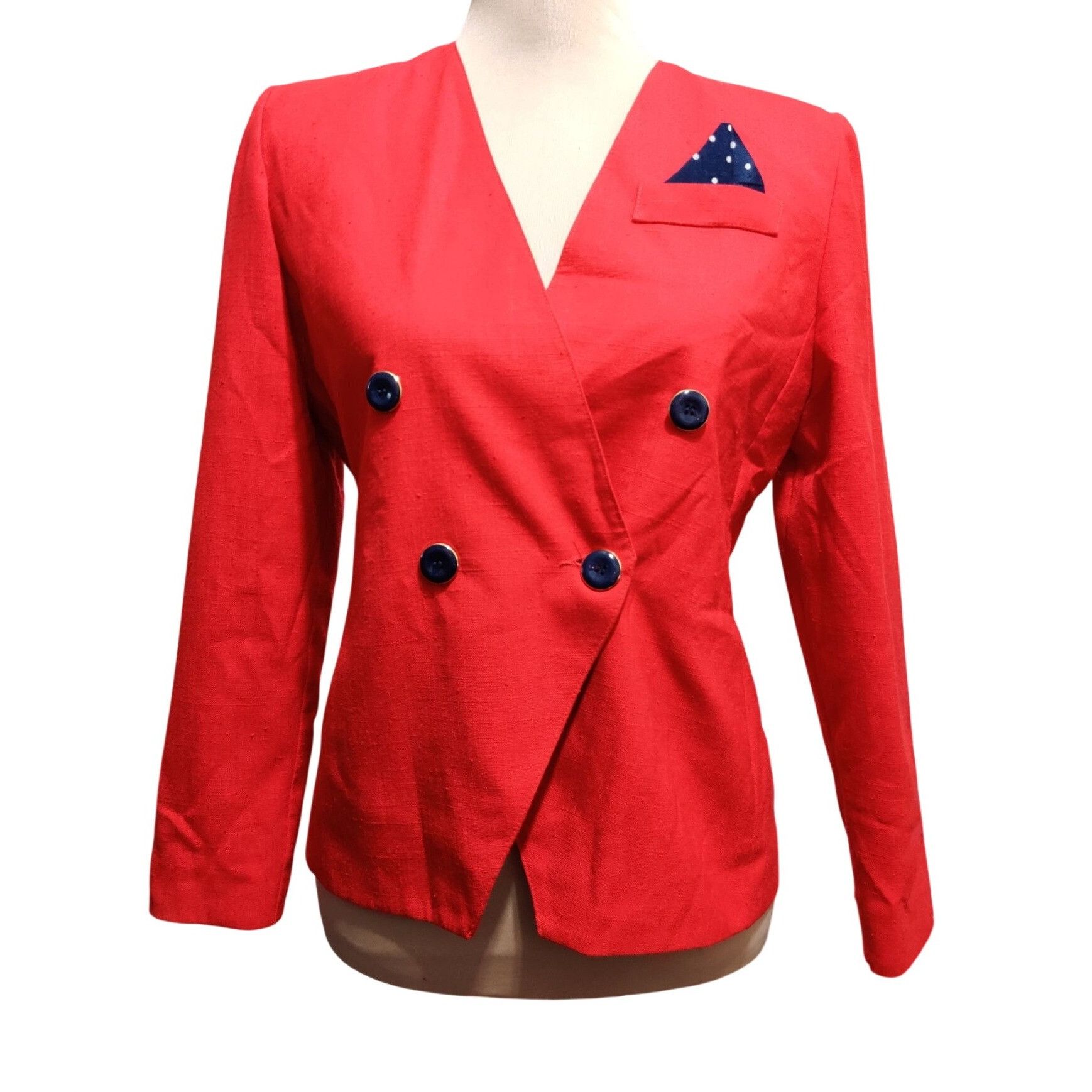 Vintage Vintage Jacqueline Ferrar Sport Red Blazer Size 4 Petite Dou Size S / US 4 / IT 40 - 1 Thumbnail
