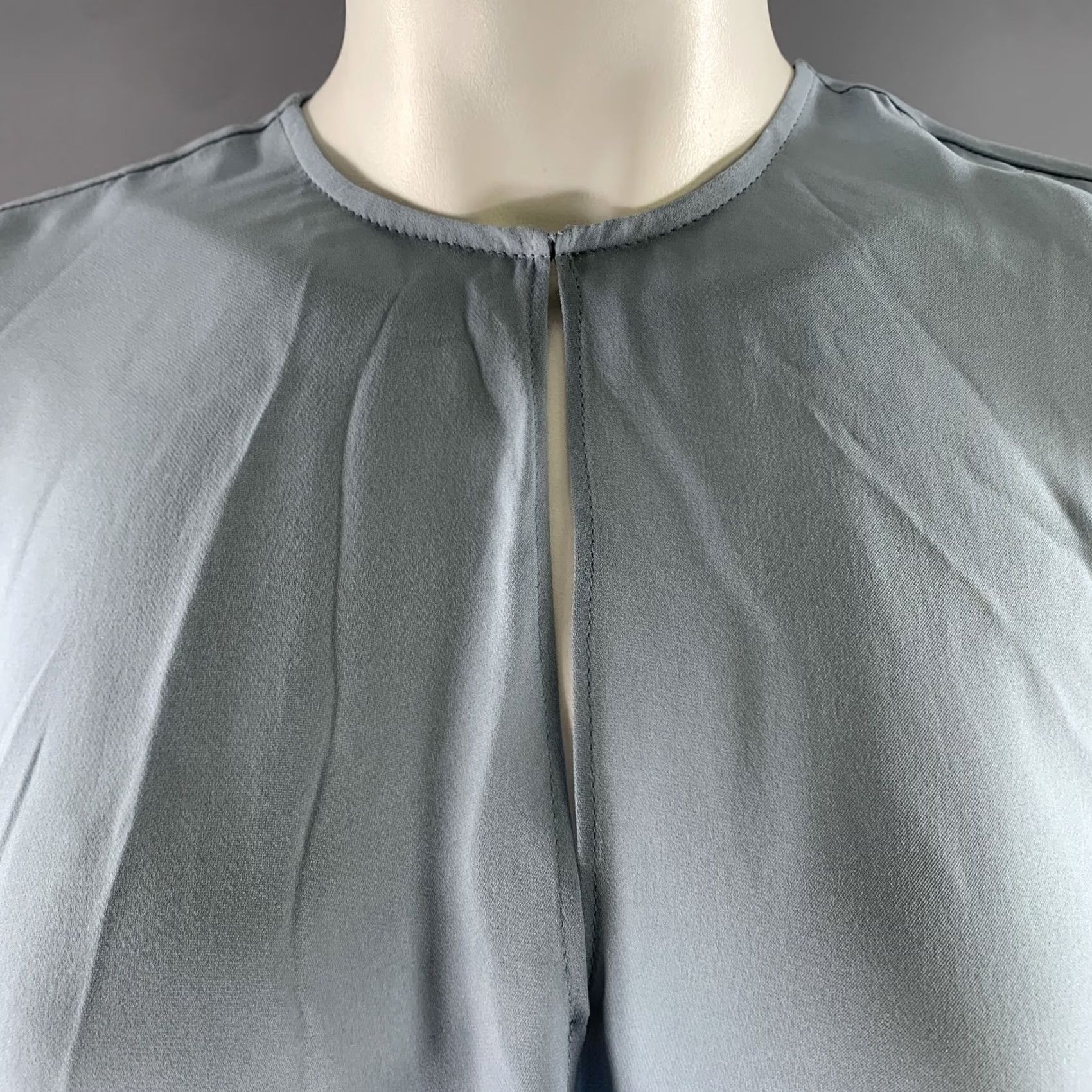 Rag & Bone RAG & BONE Blouse XS Blue Silk Georgette Faux Wrap High Low Women's XS Blue Silk Blouse Size XS / US 0-2 / IT 36-38 - 2 Thumbnail
