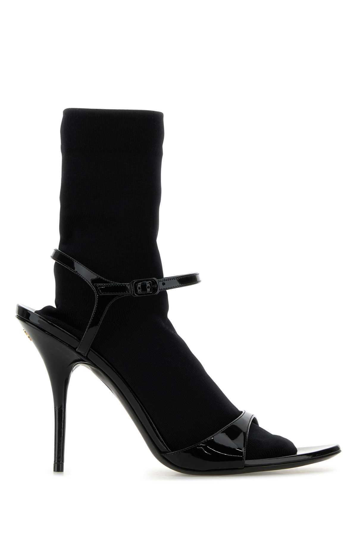 Balenciaga Black Leather Avenue Sock Sandals Size US 10 / IT 40 - 1 Thumbnail