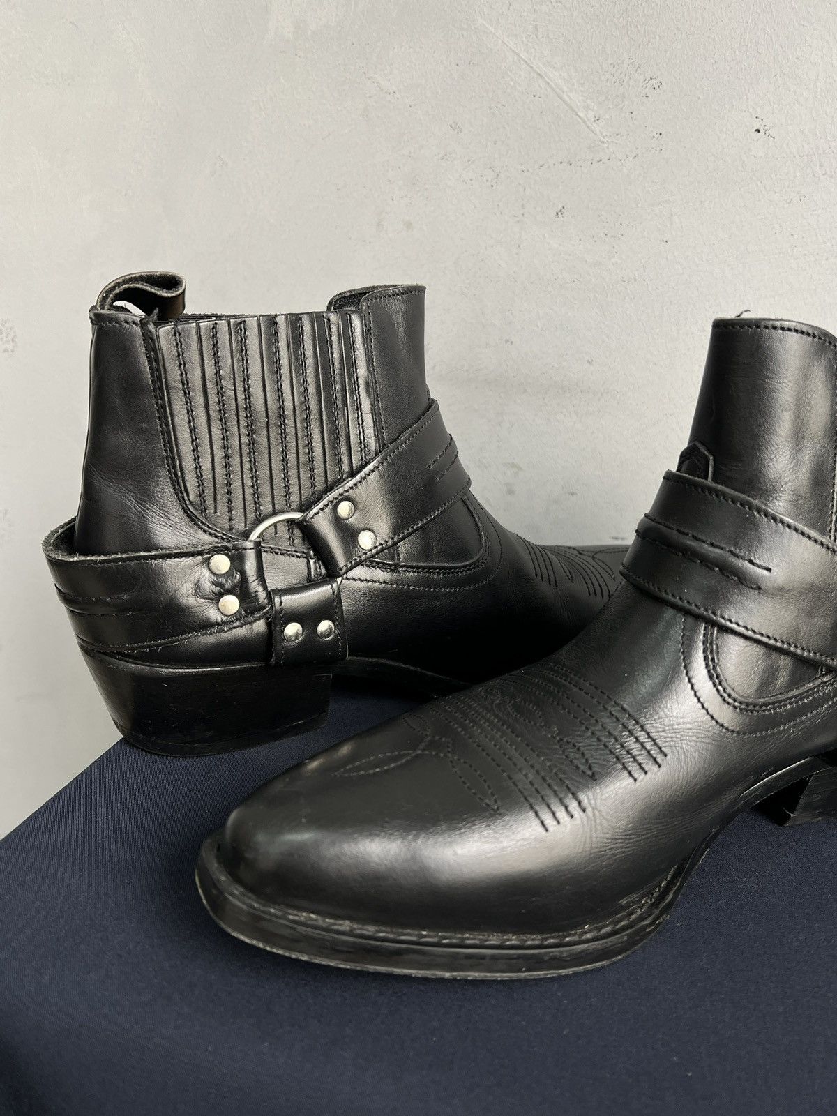 Western Rise AvantGarde western ankle moto boots japanese rick Owens vibe Size US 8.5 / EU 41-42 - 9 Thumbnail