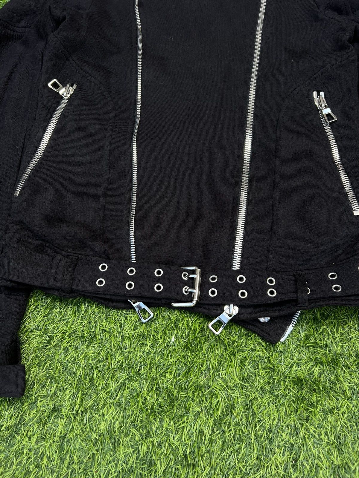Balmain × H&M Balmain x H&M AW2015 Black Cotton Biker Moto Jacket - XS Size US XS / EU 42 / 0 - 5 Thumbnail