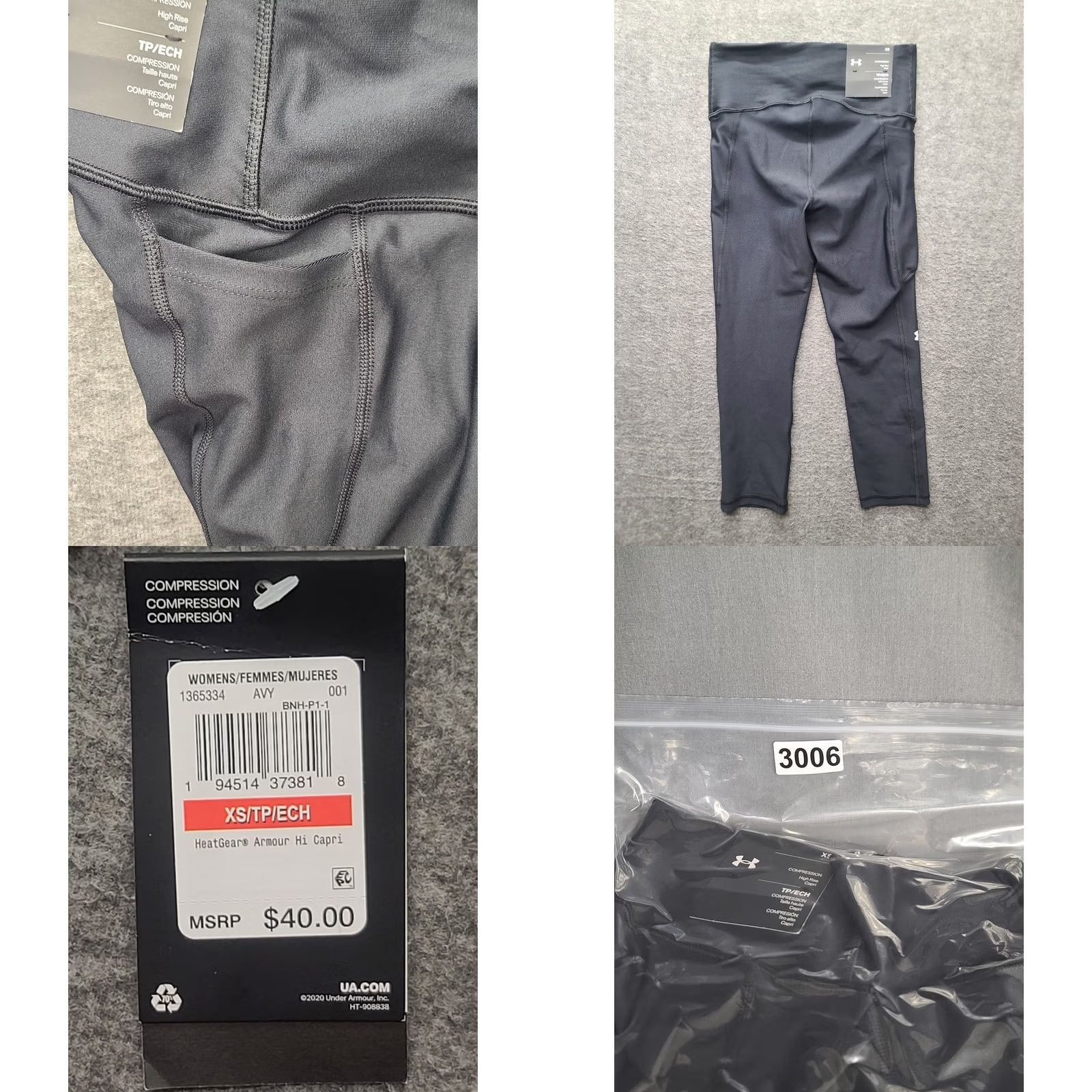 Under Armour Under Armour Compression Leggings Womens XS High Rise Capri HeatGear Gymwear Capri Leggings Slim Black Adults Girls Mens Womens Size 26" / US 2 / IT 38 - 8 Thumbnail