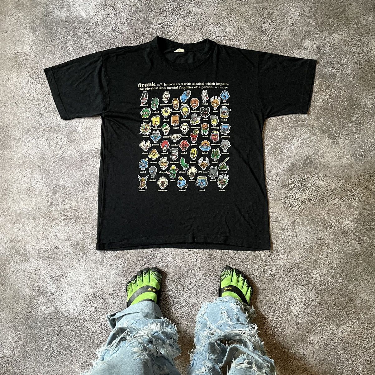 Gildan Vintage Y2K ADULT LOGO FUNNY DRUNK TRIP FACE L Size US L / EU 52-54 / 3 - 1 Thumbnail