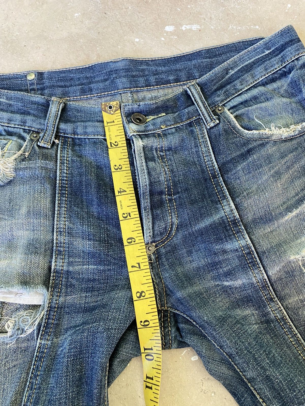 Japanese Brand Buffalo Distressed Flared Denim Jeans Y2K Size US 31 - 17 Thumbnail