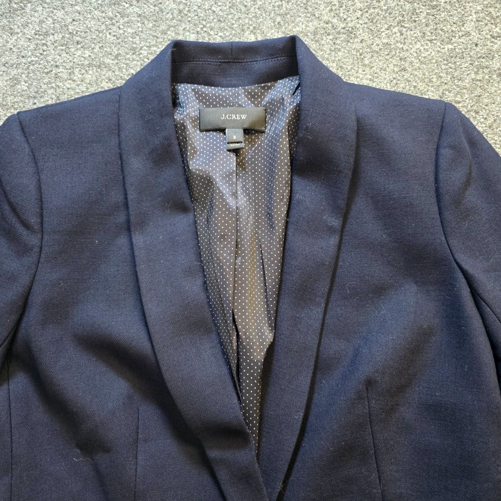 J.Crew J. Crew Blazer Womens Size 2 Blue Wool Jacket Capsule Career Academia Minimalist - Womens Blazer, Regular, Blue, Wool, J.CREW, Size 2 Size XS / US 0-2 / IT 36-38 - 2 Thumbnail