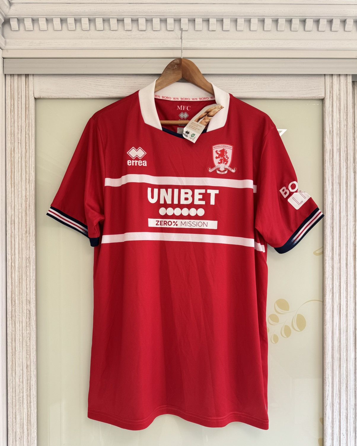 Errea Middlesbrough 2023-2024 Home Soccer Jersey Football Shirt Size US XXL / EU 58 / 5 - 1 Thumbnail