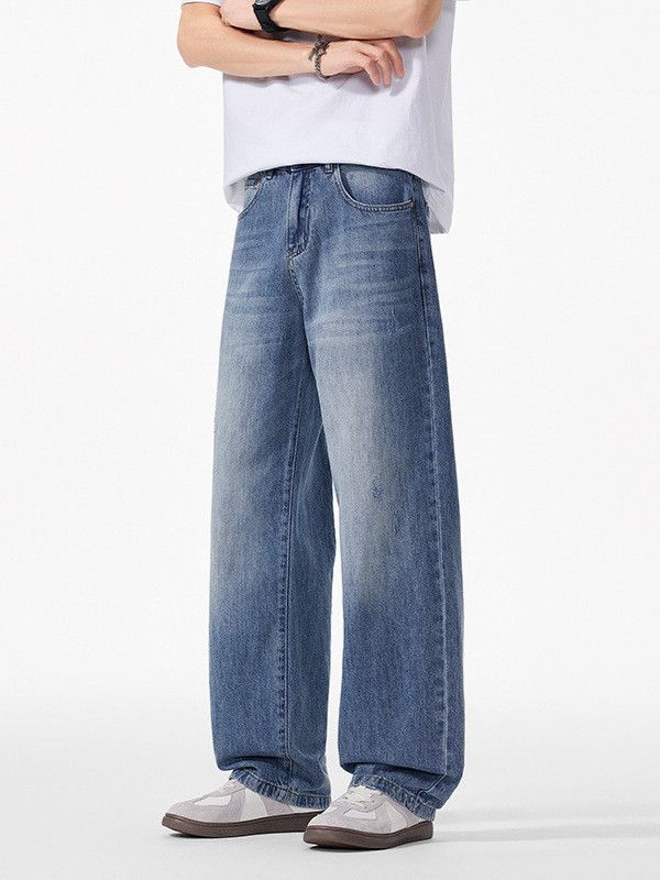 Japanese Brand Men's Retro Whiskered Cleanfit Loose Straight Leg Jeans Size US 32 / EU 48 - 3 Thumbnail