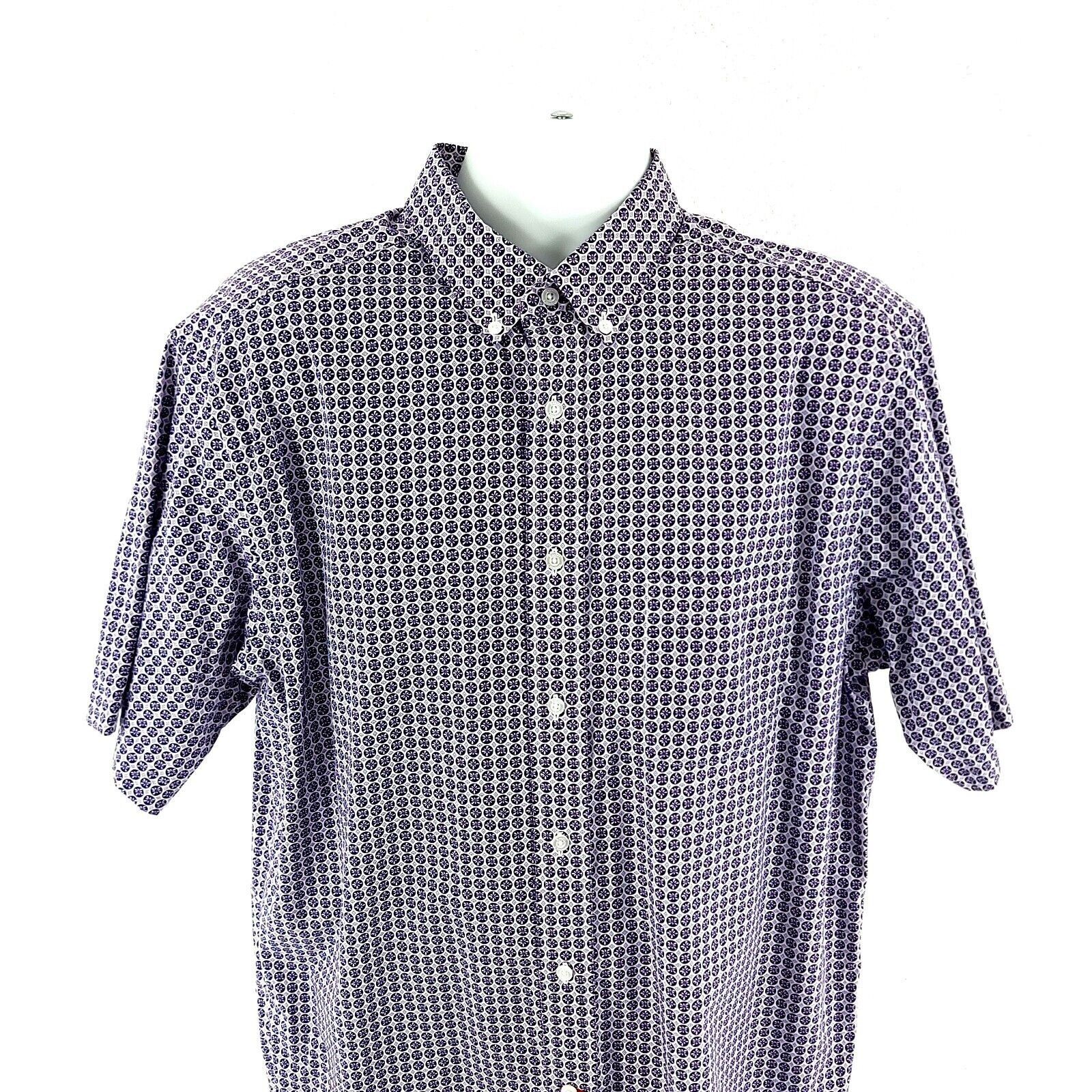 Daniel Cremieux Daniel Cremieux White Purple Floral Short Sleeve Large Butto Size US L / EU 52-54 / 3 - 1 Thumbnail