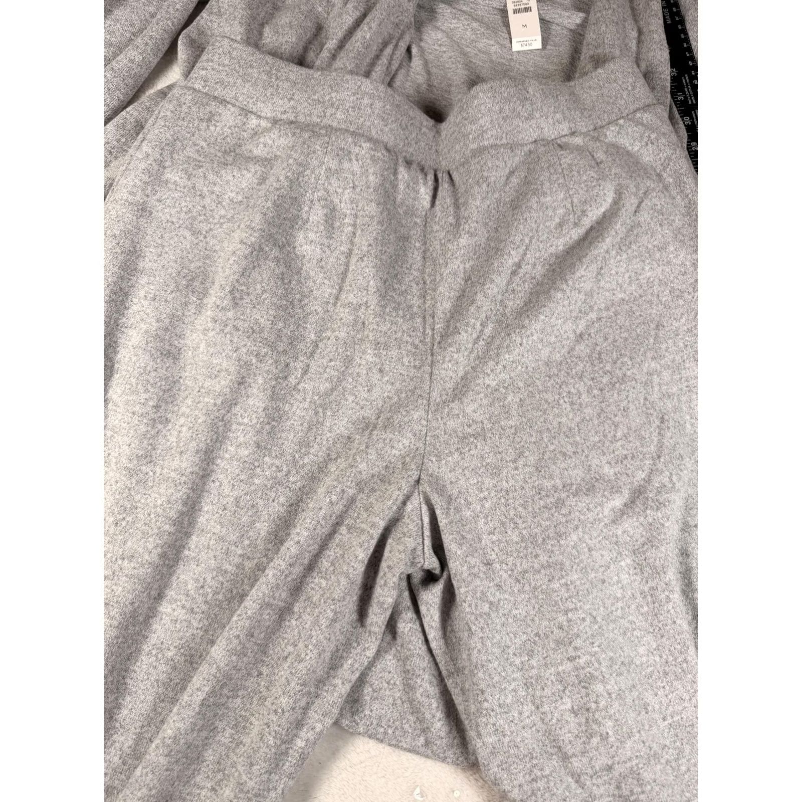 Talbots Talbots Lounge Set Womens M Gray Knit Cardigan Open Front Wide Leg Pants Set/Outfit/Two-Piece Casual Lounge Wear Size M / US 6-8 / IT 42-44 - 5 Thumbnail