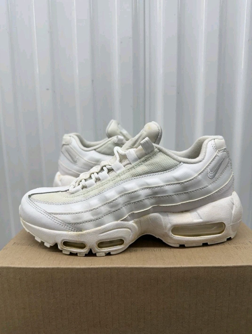 Nike Nike Air Max 95 Recraft Triple White CJ3906100 Size 6.5Y Size US 6.5 / EU 39-40 - 1 Thumbnail
