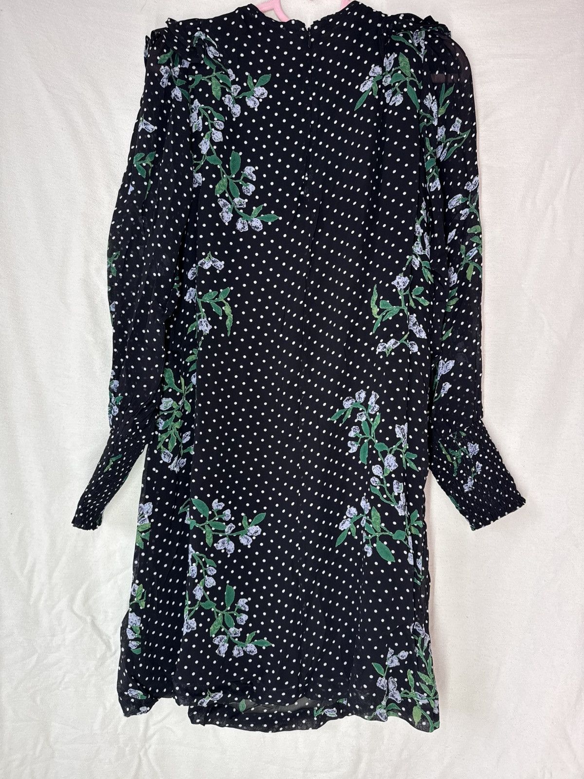 Ganni Ganni Rometty Georgette Polka Dot Floral Long Sleeve Dress Size S / US 4 / IT 40 - 4 Thumbnail