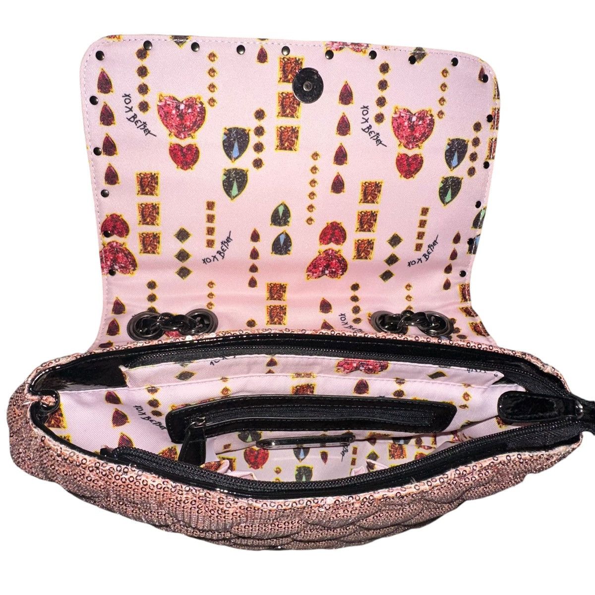 Betsey Johnson Betsey Johnson sequined quilted heart bag Size ONE SIZE - 6 Thumbnail