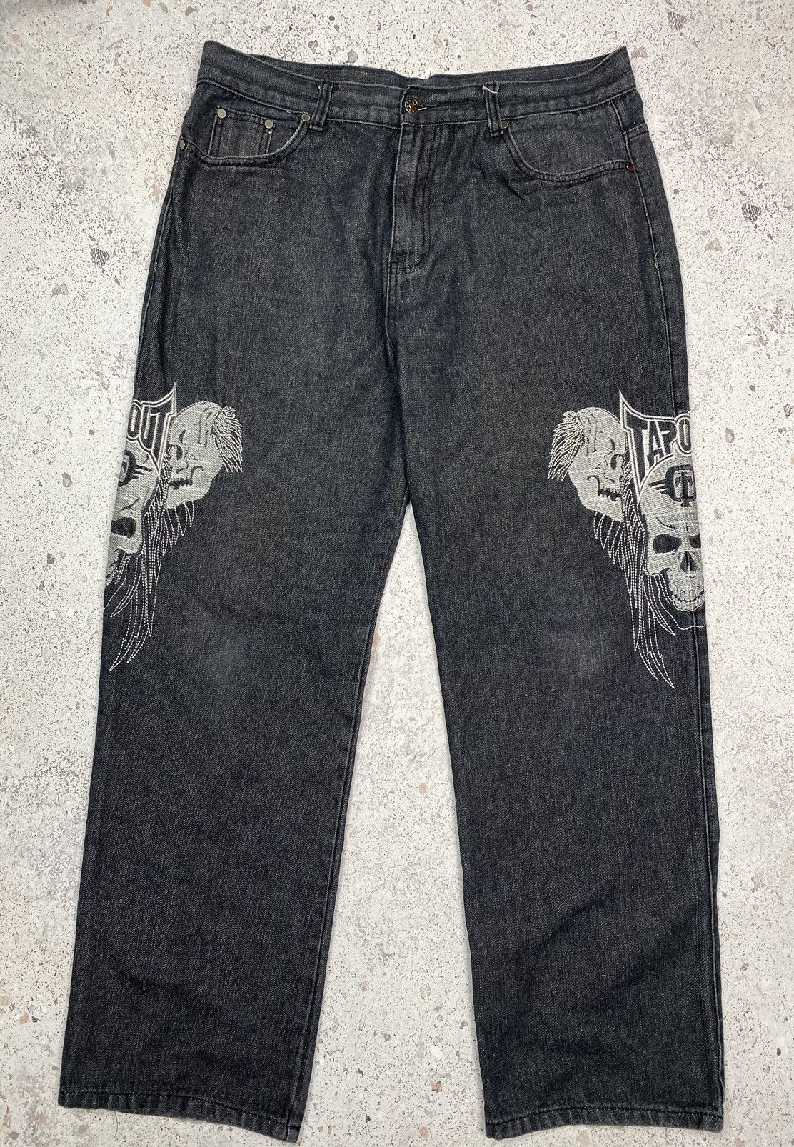 Vintage Vintage Tapout Rap Jeans Big Logo y2k Pants Baggy Skull Men Size US 38 / EU 54 - 7 Thumbnail