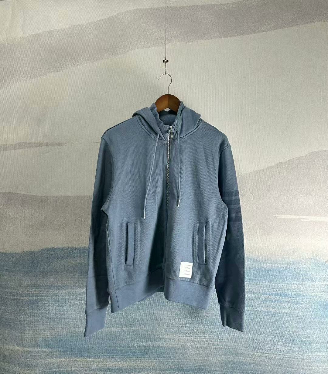 Thom Browne thom browne zip-up hooded jacket in blue Size US M / EU 48-50 / 2 - 1 Thumbnail