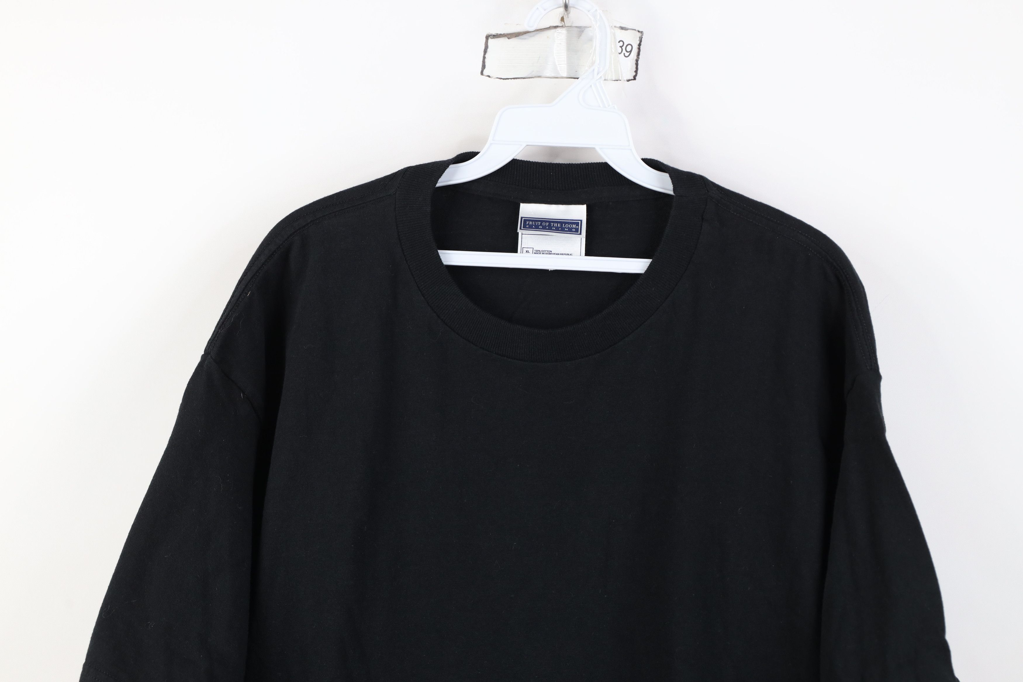 Vintage Vintage 90s Y2K Streetwear Blank Heavy Cotton T-Shirt Black Size US XL / EU 56 / 4 - 2 Thumbnail