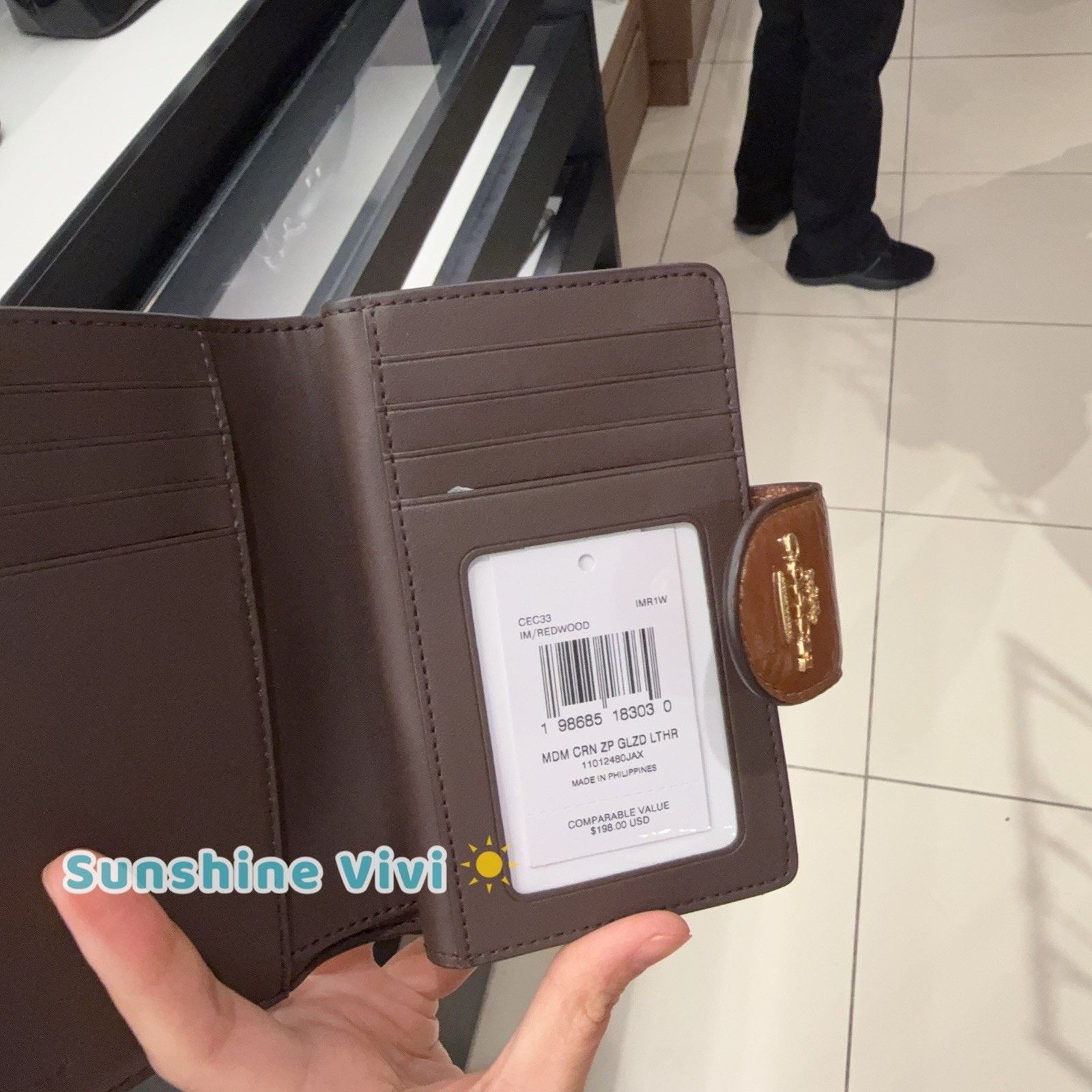 Coach NWT Coach Medium Corner Zip Wallet CEC33 Redwood leather Size ONE SIZE - 7 Thumbnail