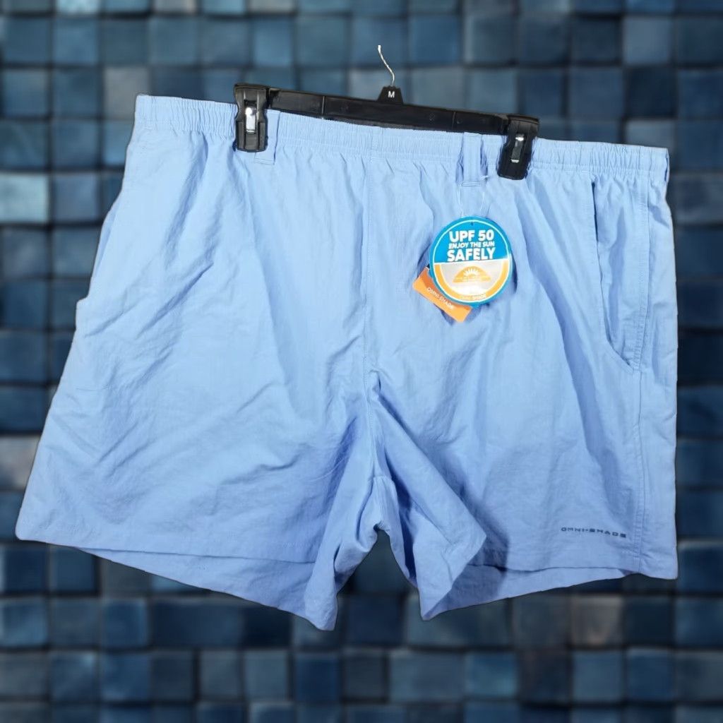 Vintage Columbia VINTAGE Men's PFG Backcast III Water Shorts 2XL 6" Inseam Blue Outdoor Fishing NWT Size US 39 - 1 Thumbnail