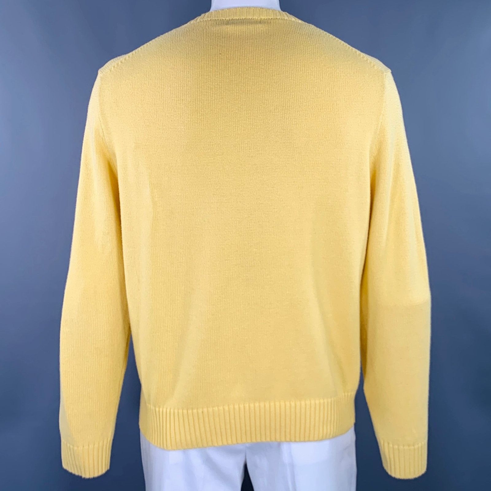 Polo Ralph Lauren Size XL Yellow Knit Cotton Crew Neck Pullover Size US XL / EU 56 / 4 - 3 Thumbnail