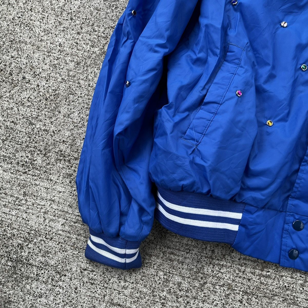 Vintage Vintage Blue Varsity Gem Jacket Size L 70's 80's Size US L / EU 52-54 / 3 - 2 Thumbnail