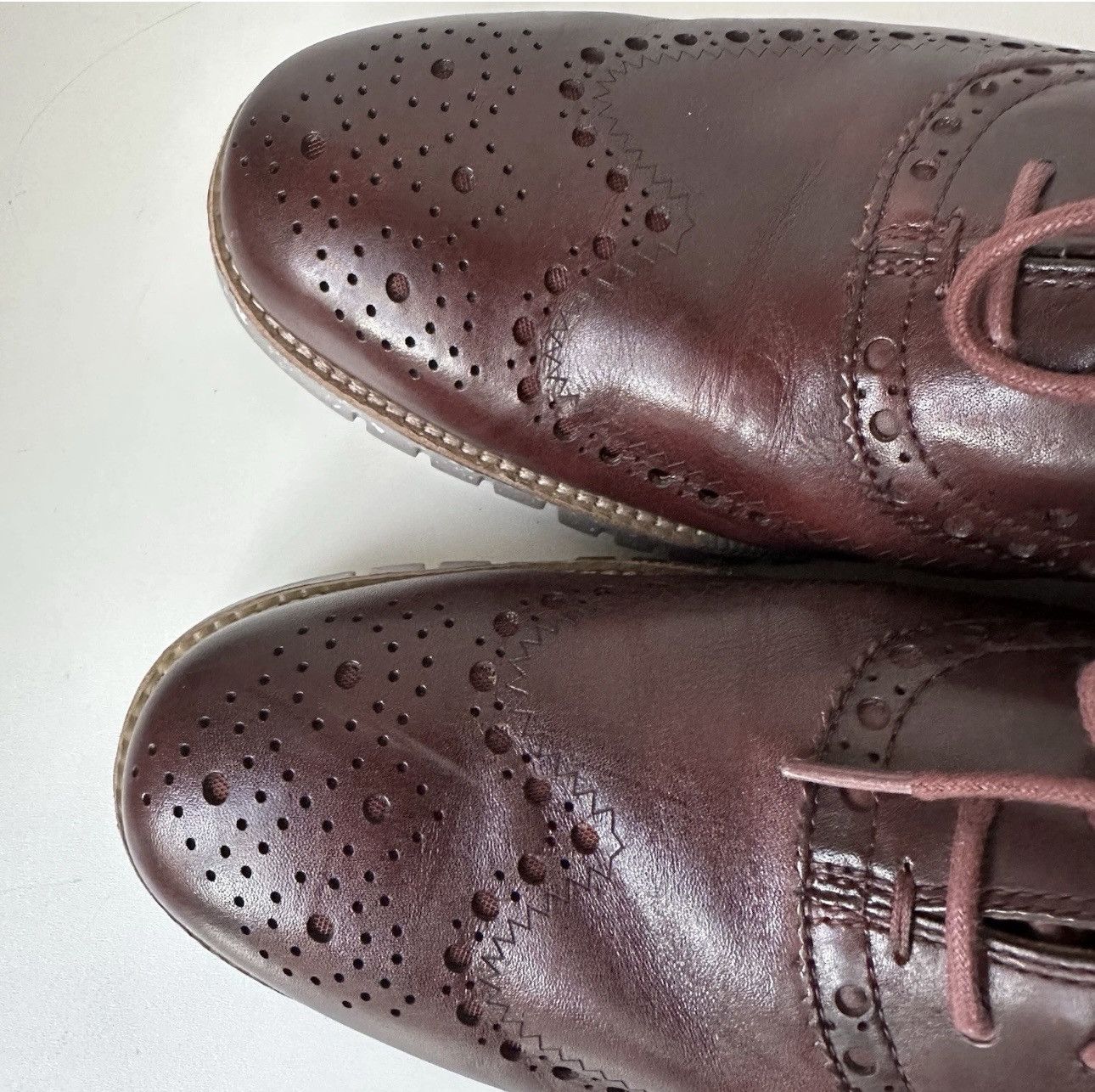 Cole Haan Cole Haan Zerogrand Men's 13 Burgundy Leather Oxford Casual Size US 13 / EU 46 - 5 Thumbnail