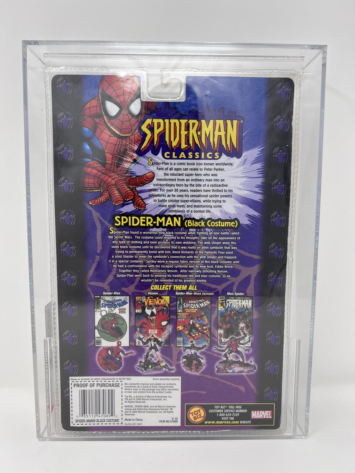 Marvel Comics Black Spider-Man AFA U85 NM+ ToyBiz Classics Marvel Legends Size ONE SIZE - 2 Thumbnail