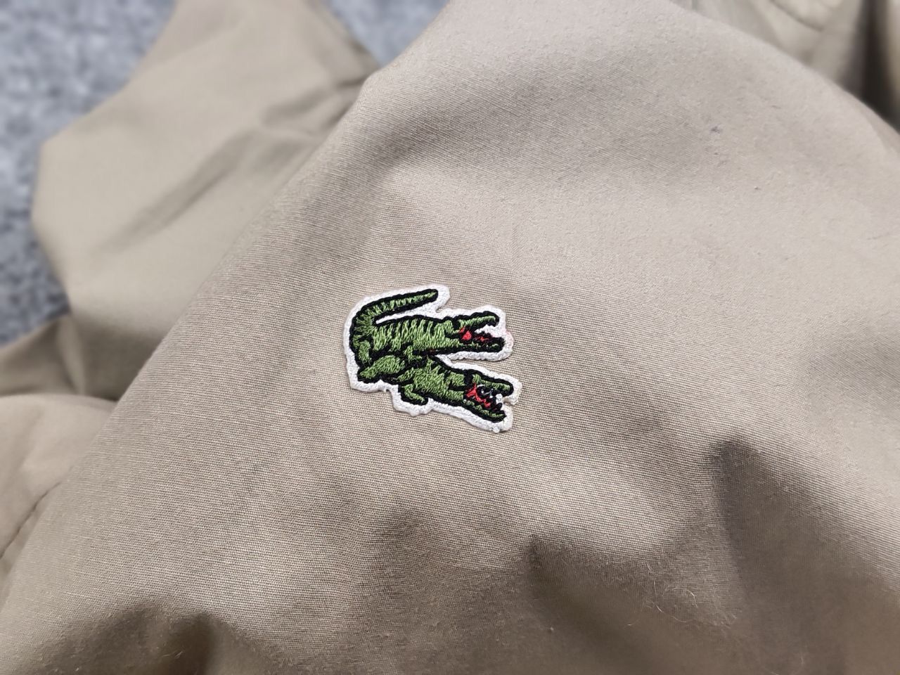 Lacoste Vintage 90's Lacoste custom double logo Beige Bomber Jacket Size US M / EU 48-50 / 2 - 14 Thumbnail