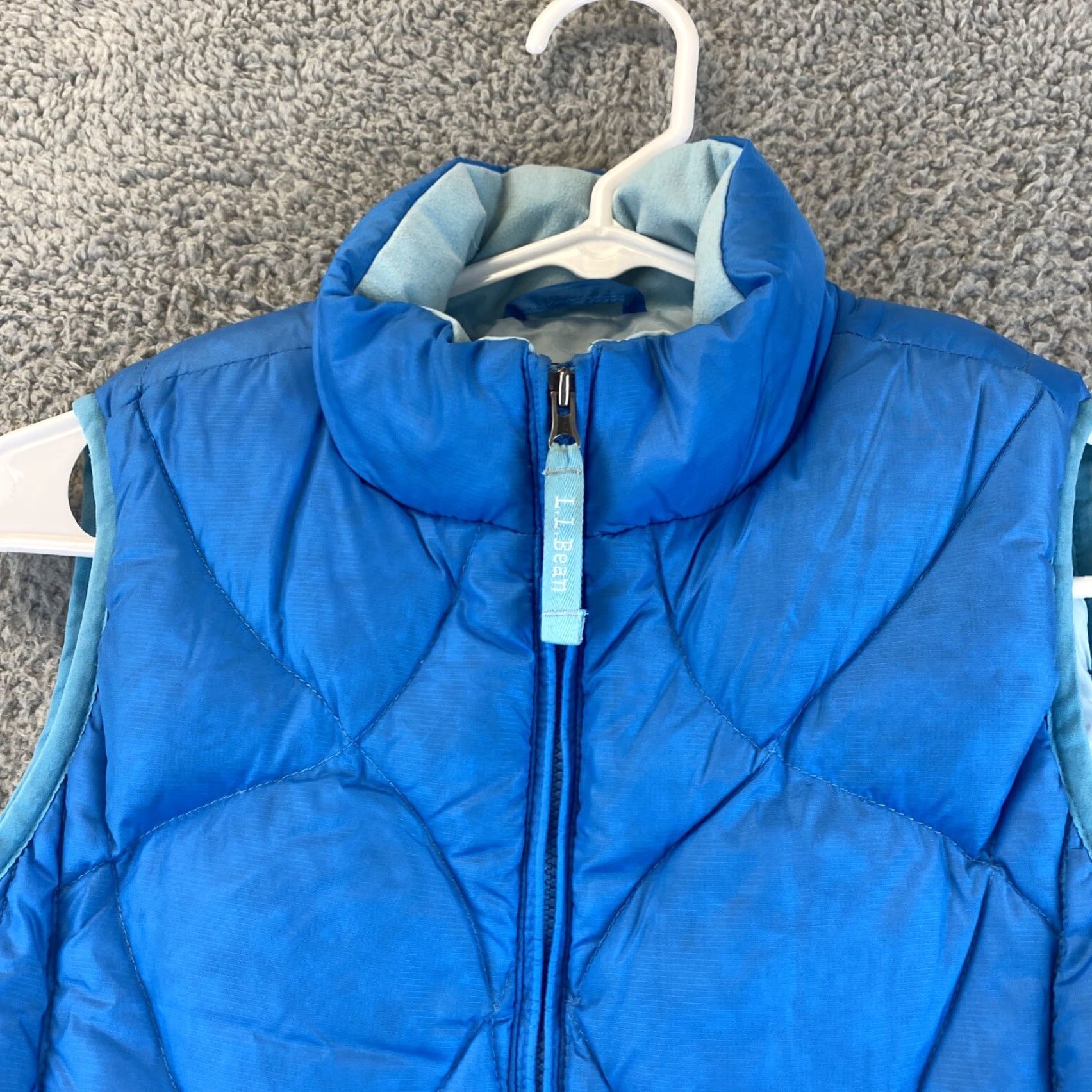 Vintage L.L. Bean Blue Sleeveless Full Zip Polyester Down Vest. M 10-12 Women’s / 50-12 Size M / US 6-8 / IT 42-44 - 2 Thumbnail