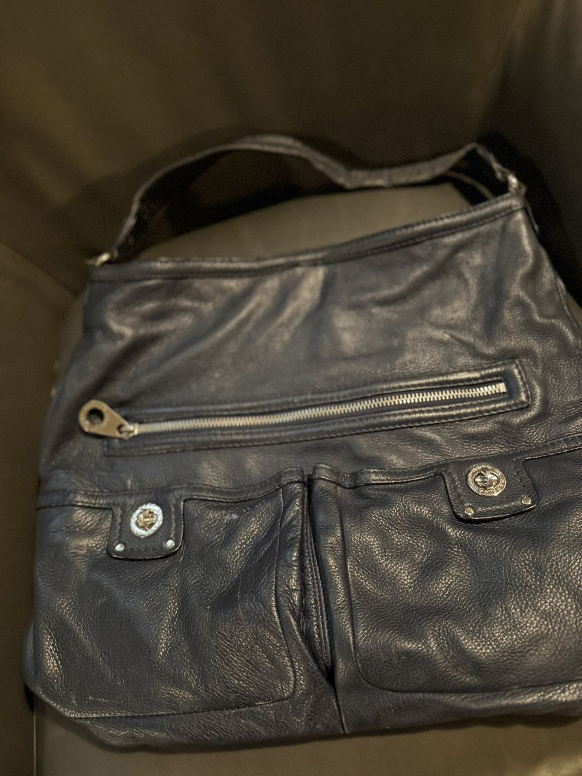 Marc Jacobs × Marc by Marc Jacobs Marc by Marc Jacobs Navy Leather Hobo Bag Size ONE SIZE - 5 Thumbnail