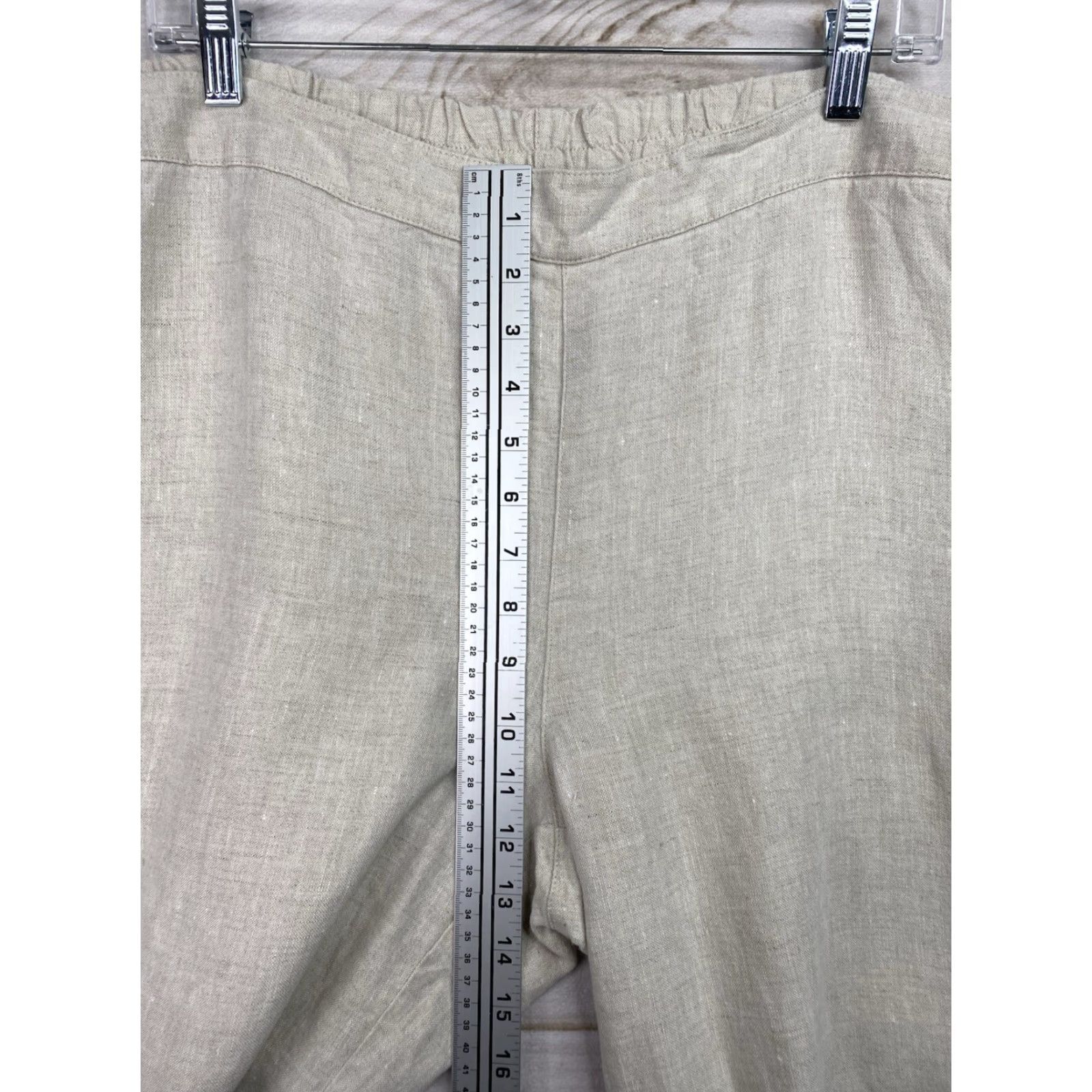Vintage Chicos Linen Pants Wide-Leg Cropped Beige XS-XL 3 US XL Relaxed Beach Bohemian Womens Pants Size 40" / US 18 - 3 Thumbnail
