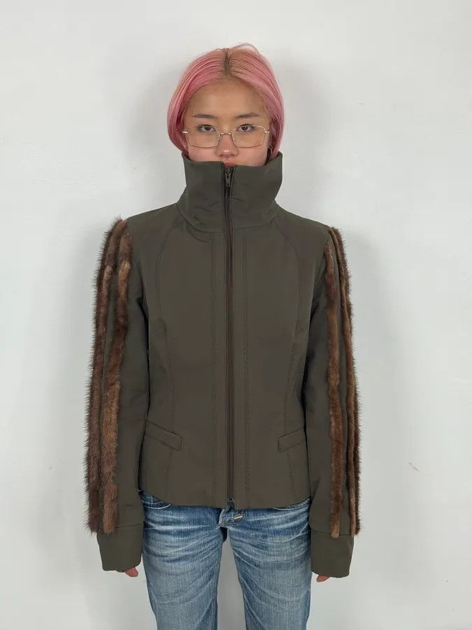 Gianfranco Ferre 2000s Gianfranco Ferré Studio Fur Trim Sleeve Jacket Size M / US 6-8 / IT 42-44 - 2 Thumbnail