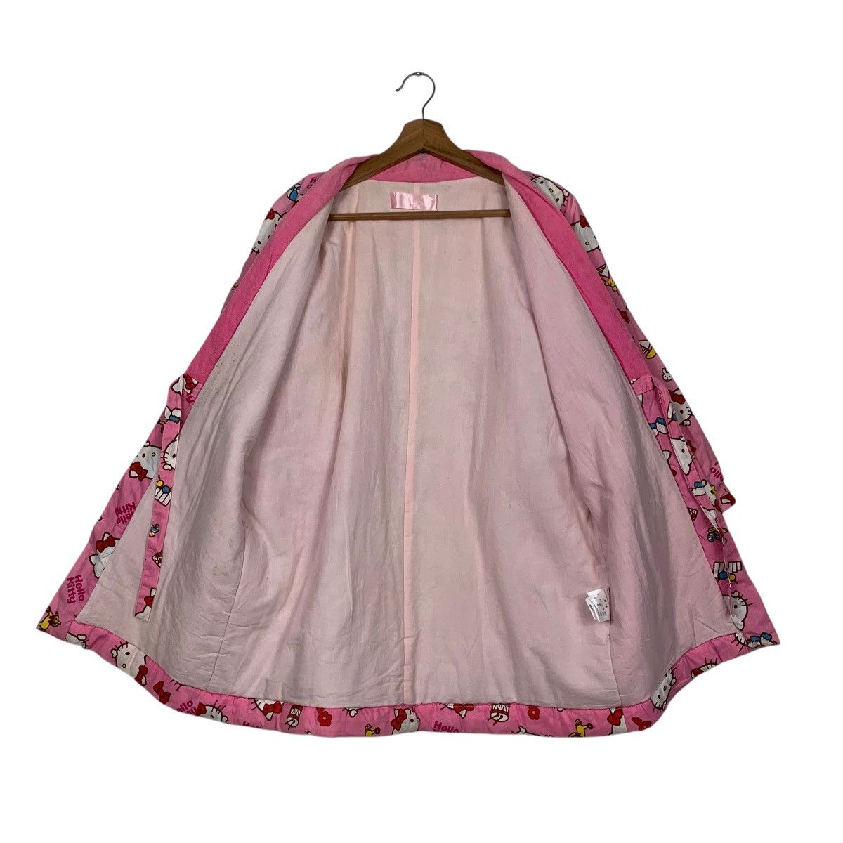 Japanese Brand Vintage HELLO KITTY Fullprint Pink Kimono Jacket #2820-C127 Size M / US 6-8 / IT 42-44 - 10 Thumbnail