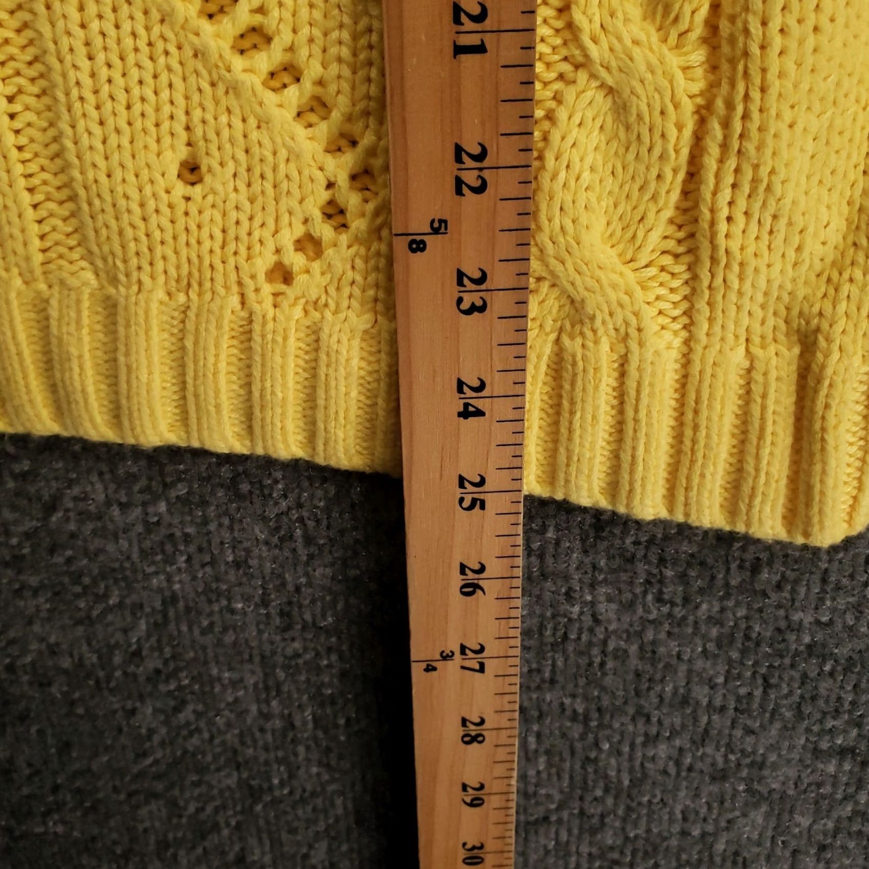 Talbots Talbots Sweater Womens PM Medium Petite Yellow Cable Knit Crew Neck Pullover Size M / US 6-8 / IT 42-44 - 7 Thumbnail