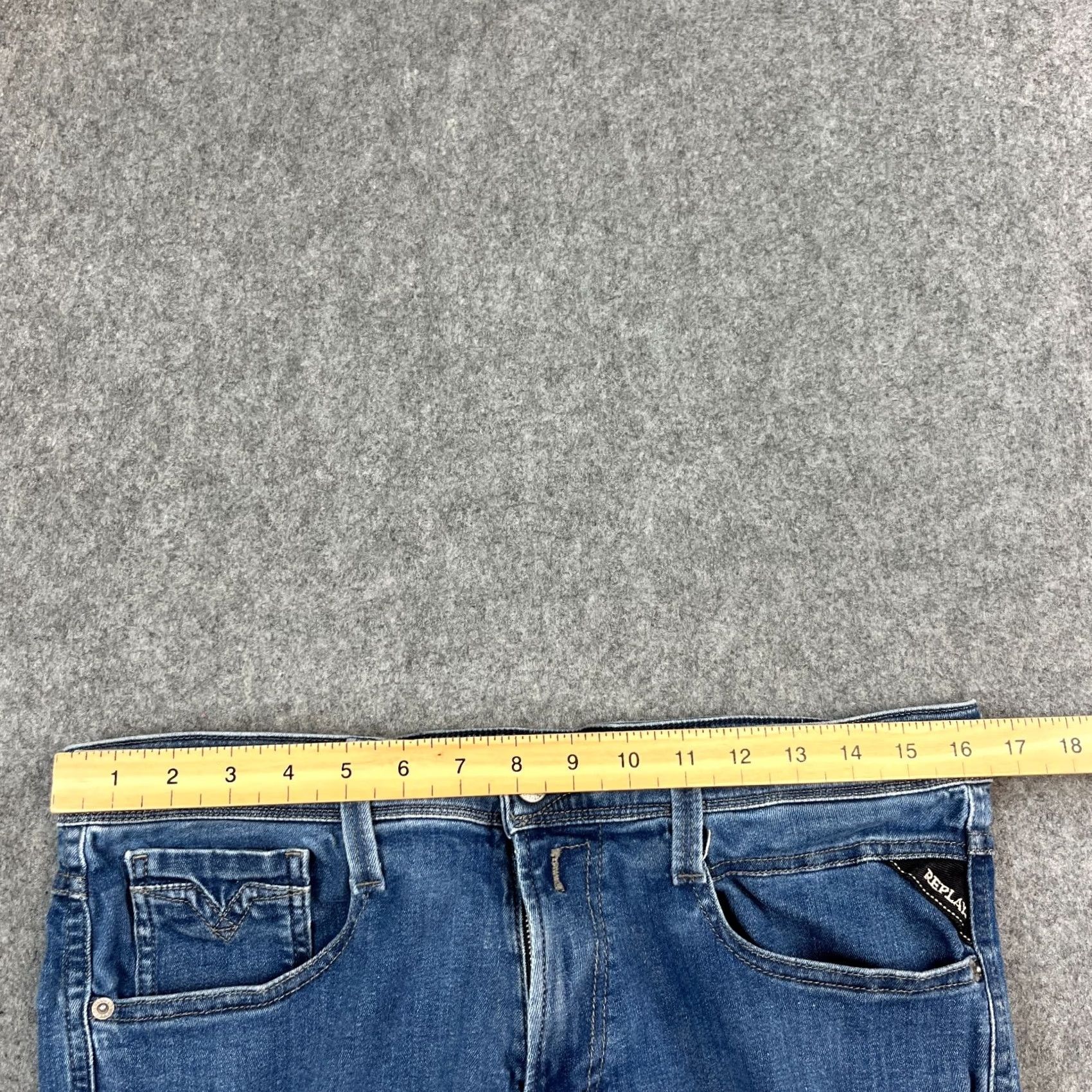 Replay Replay Jeans Regular Tapered 34 32 Medium Wash Blue Stretch Anbass Mens Jeans Size US 34 / EU 50 - 6 Thumbnail
