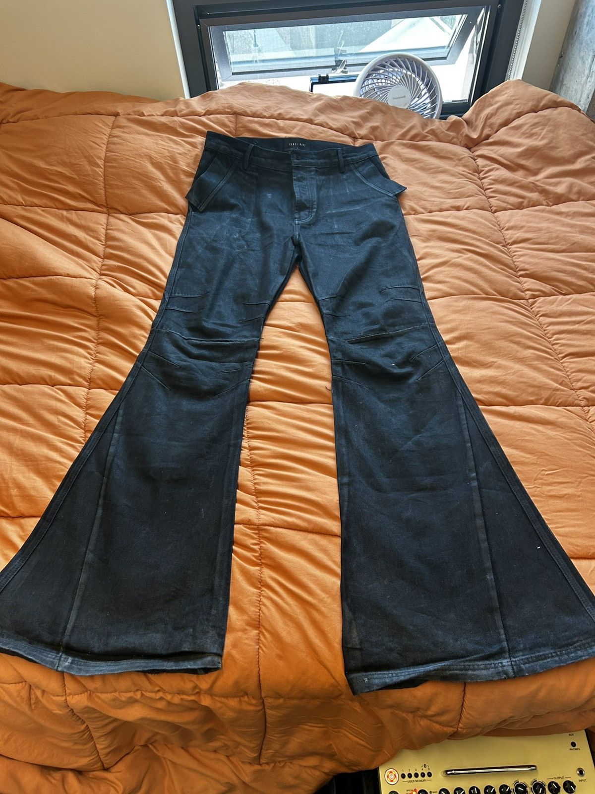 Other Rebel wave hand painted waxed flaired denim pants Size US 32 / EU 48 - 7 Thumbnail