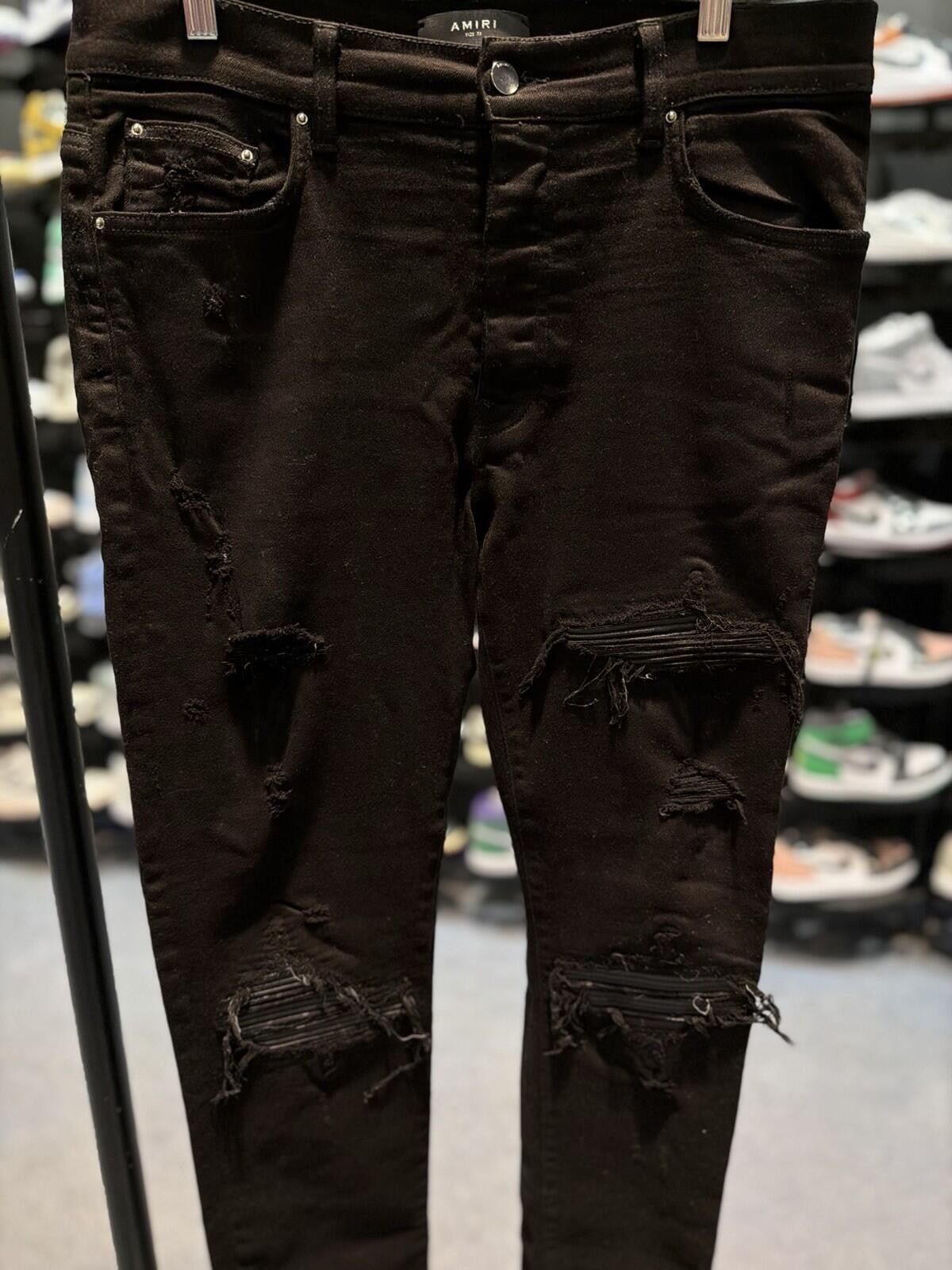 Amiri Size 33 - Amiri Black Pants MX1 Black Patch Jeans Size US 33 - 2 Thumbnail