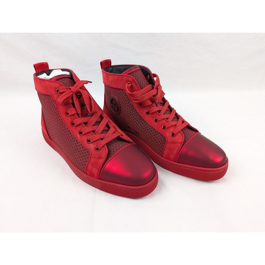 Christian Louboutin o1rshd1 Louis Orlato Flat Hi-Top Sneakers in Loubi Size US 12 / EU 45 - 8 Thumbnail