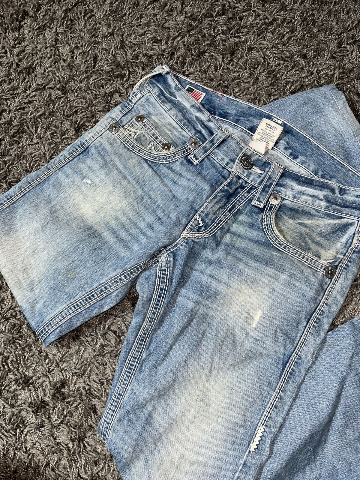 True Religion Y2K True Religion Distressed Blue Jeans 29 Size US 29 - 5 Thumbnail