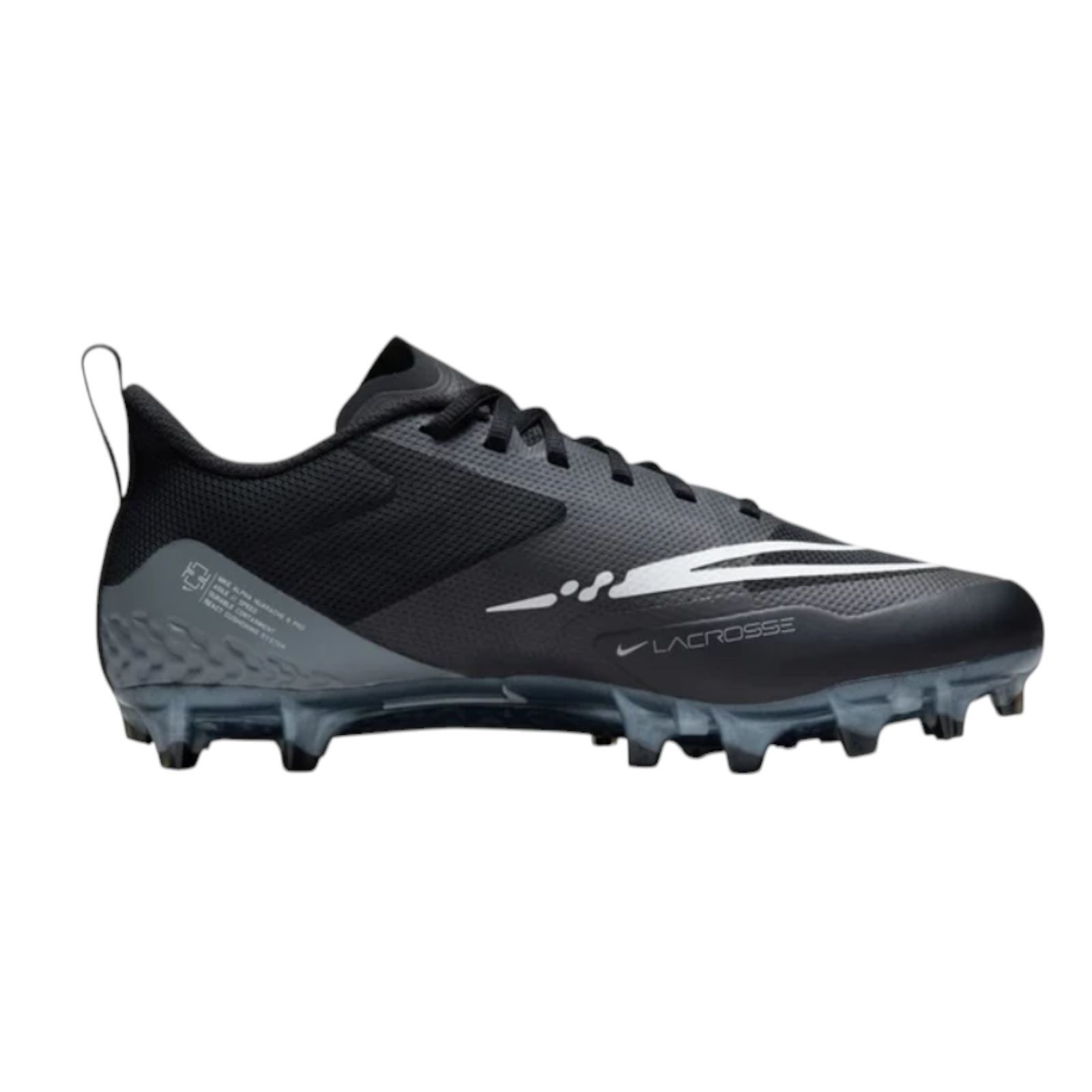 Nike Nike Alpha Huarache 8 Pro Black Grey CW4439-011 Mens Lacross Size US 13 / EU 46 - 3 Thumbnail