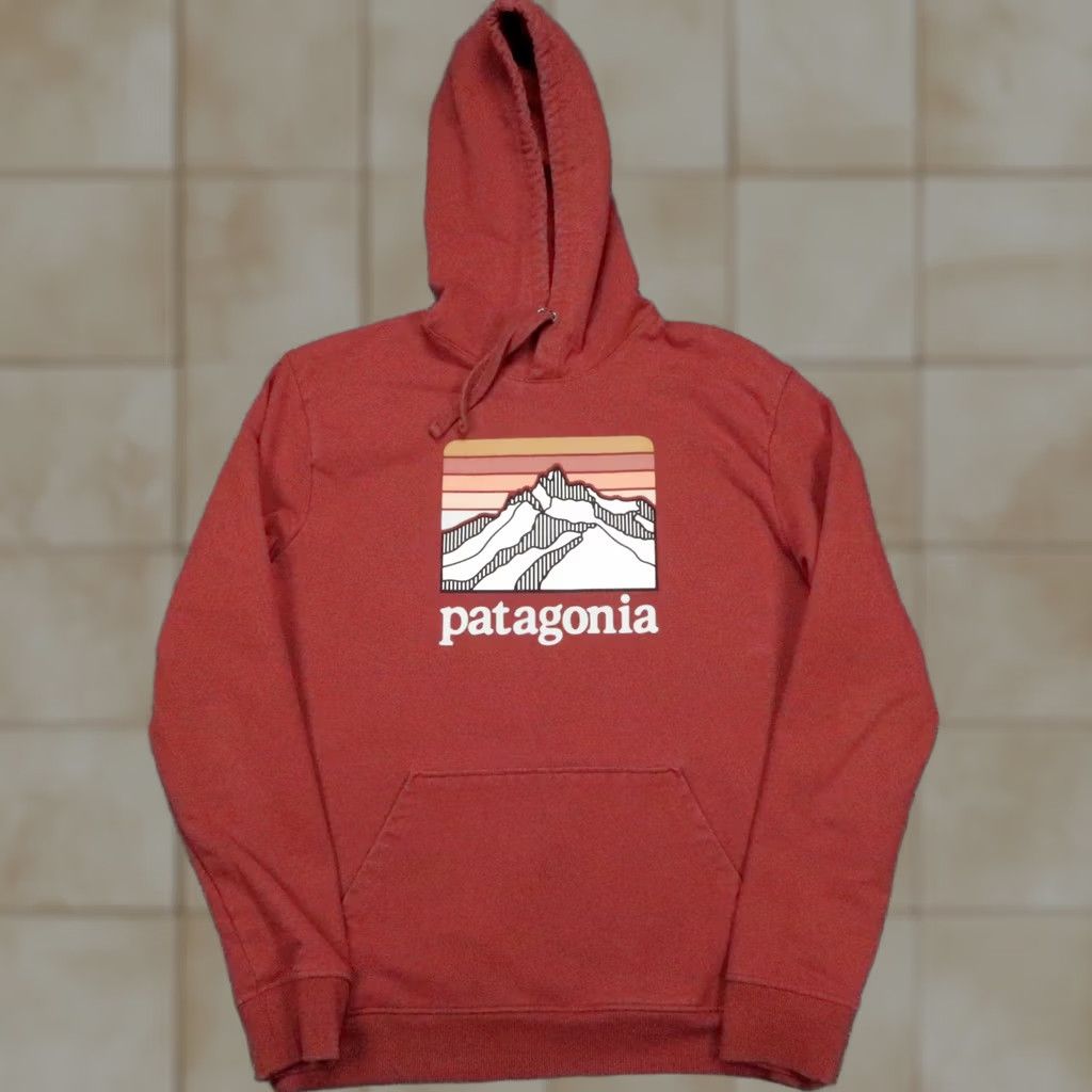 Patagonia Patagonia Hoodie Mens M Red Line Logo Ridge Uprisal Pockets Hooded Graphic Print Sweatshirt Size US M / EU 48-50 / 2 - 1 Thumbnail