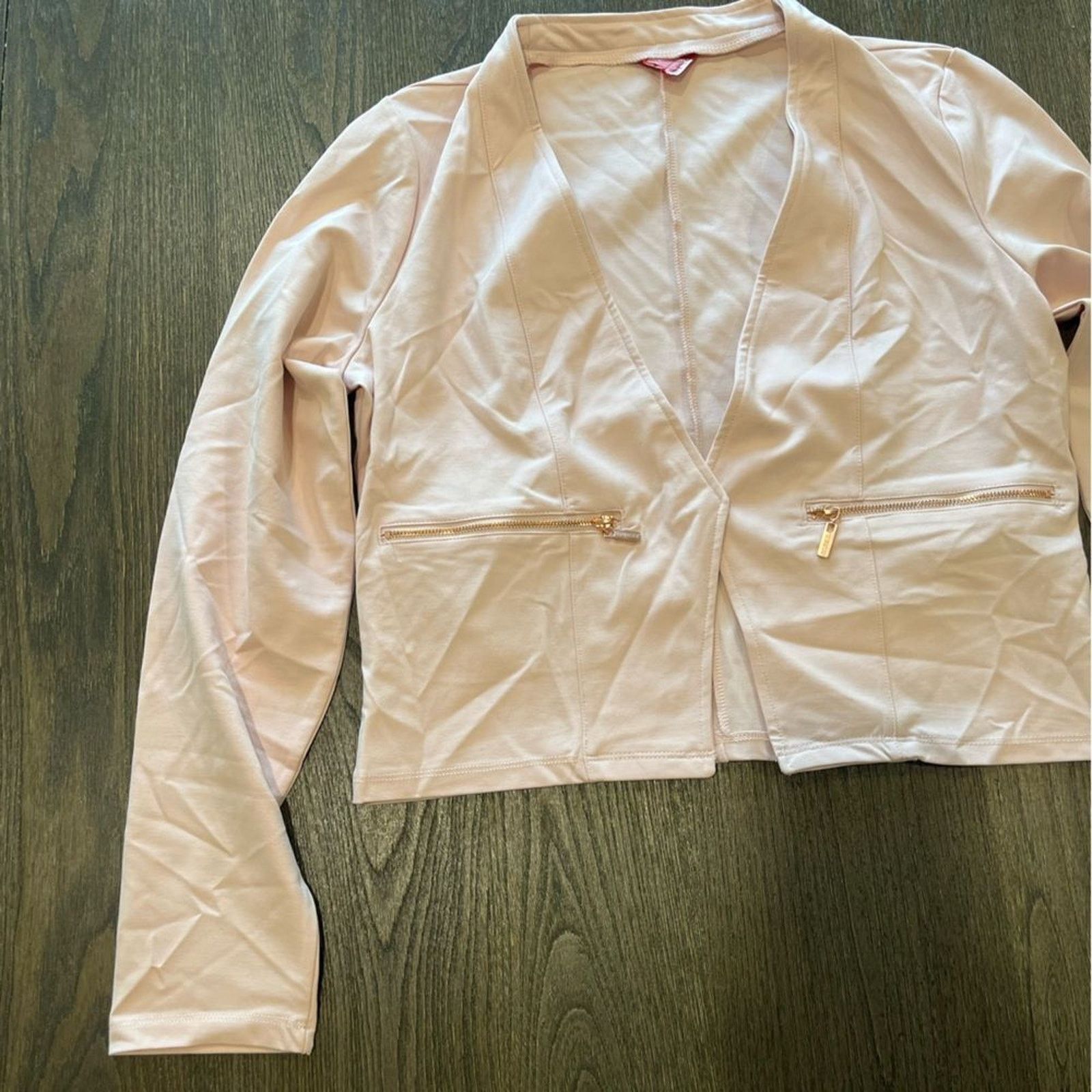 Guess NWOT Guess Womens Light Pink Open Front Blazer Size L Size L / US 10 / IT 46 - 3 Thumbnail