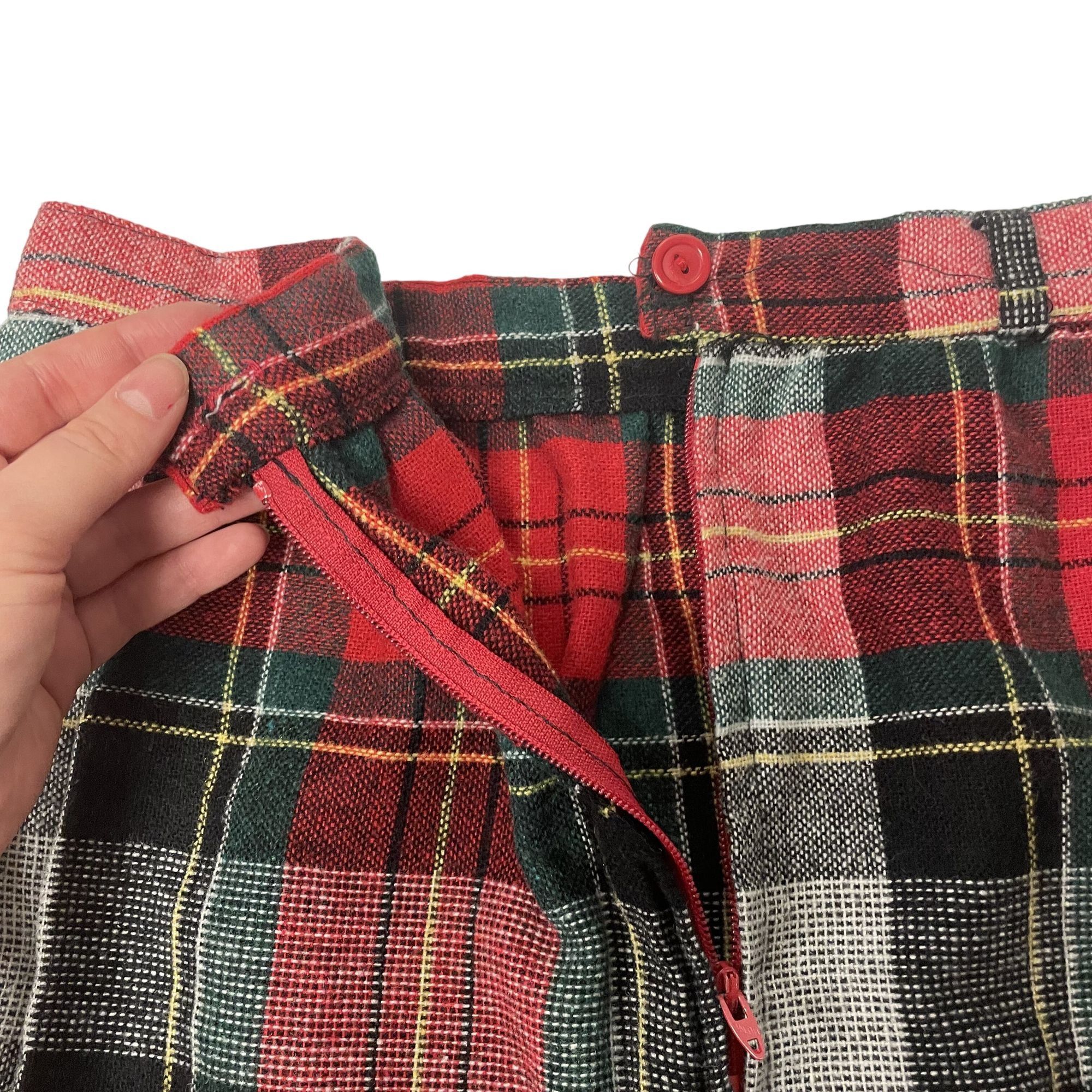 Other Vtg PLAID Thick Wool Tweed MoD Preppy Christmas Skirt Size 30" / US 8 / IT 44 - 6 Thumbnail