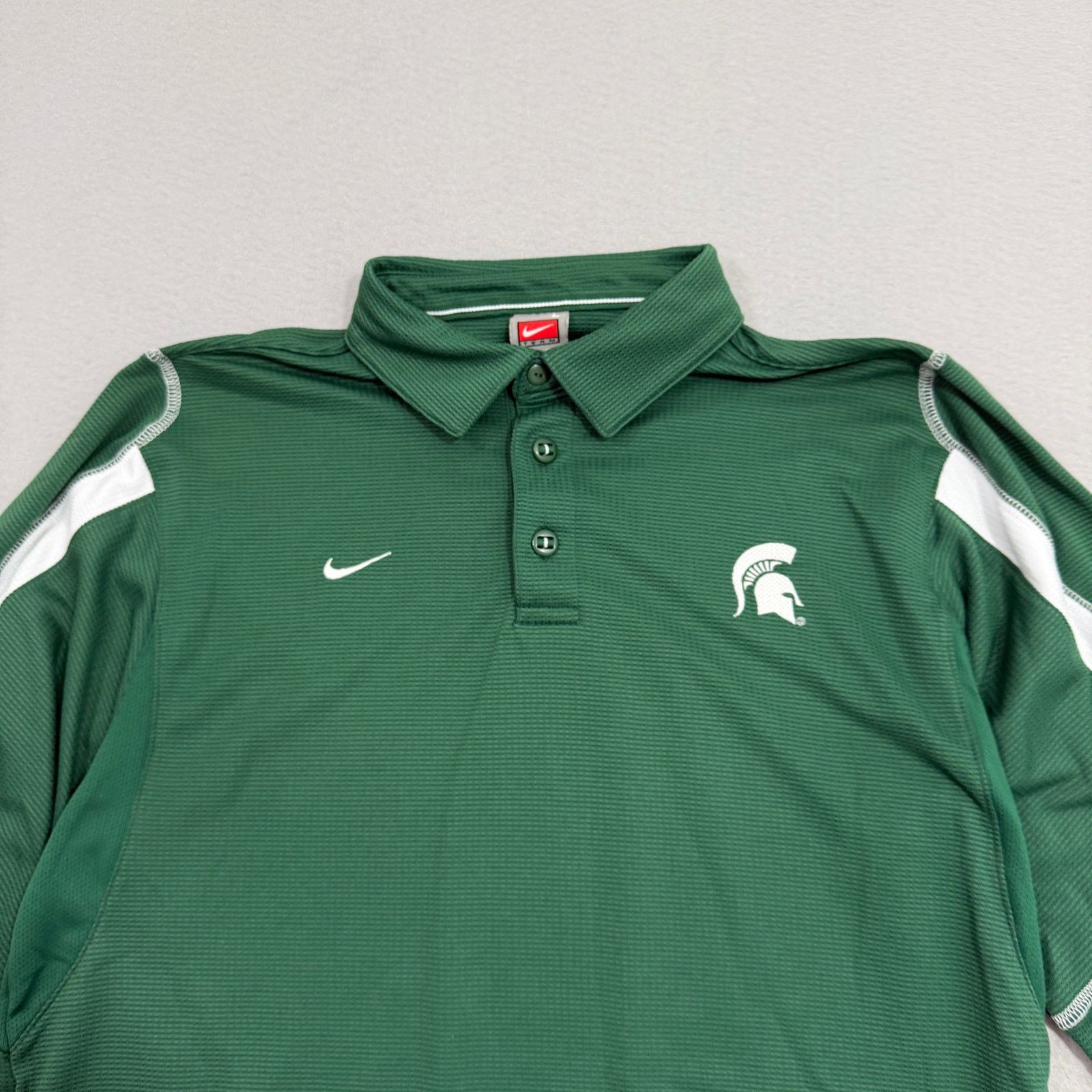 Nike Nike Michigan State Spartans Polo Shirt Men's Large Green Size US L / EU 52-54 / 3 - 2 Thumbnail