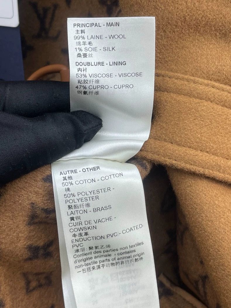 Louis Vuitton Louis Vuitton Brown wool coat with full print of presbyopi Size XS / US 0-2 / IT 36-38 - 7 Thumbnail